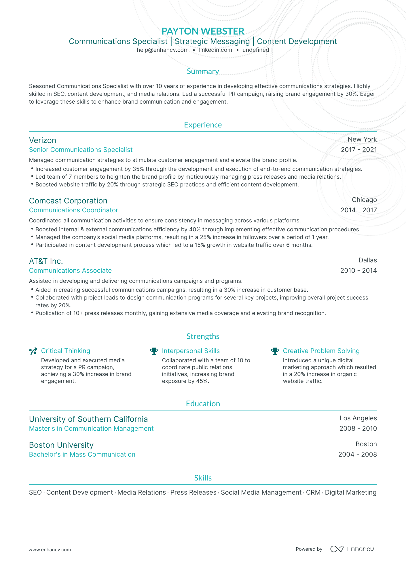 5 Communications Specialist Resume Examples & Guide for 2024