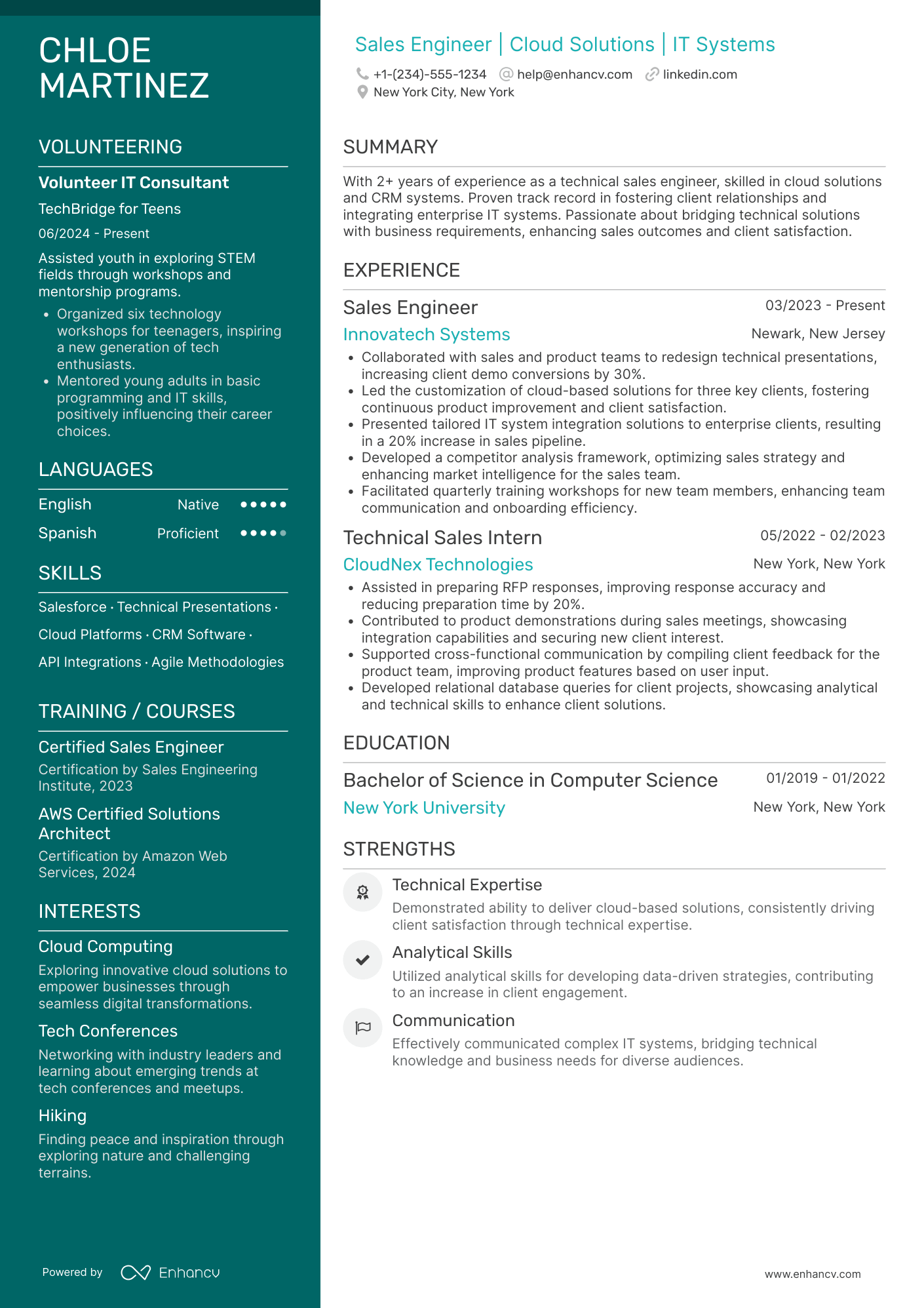 A resume example of a Associate Sales Engineer