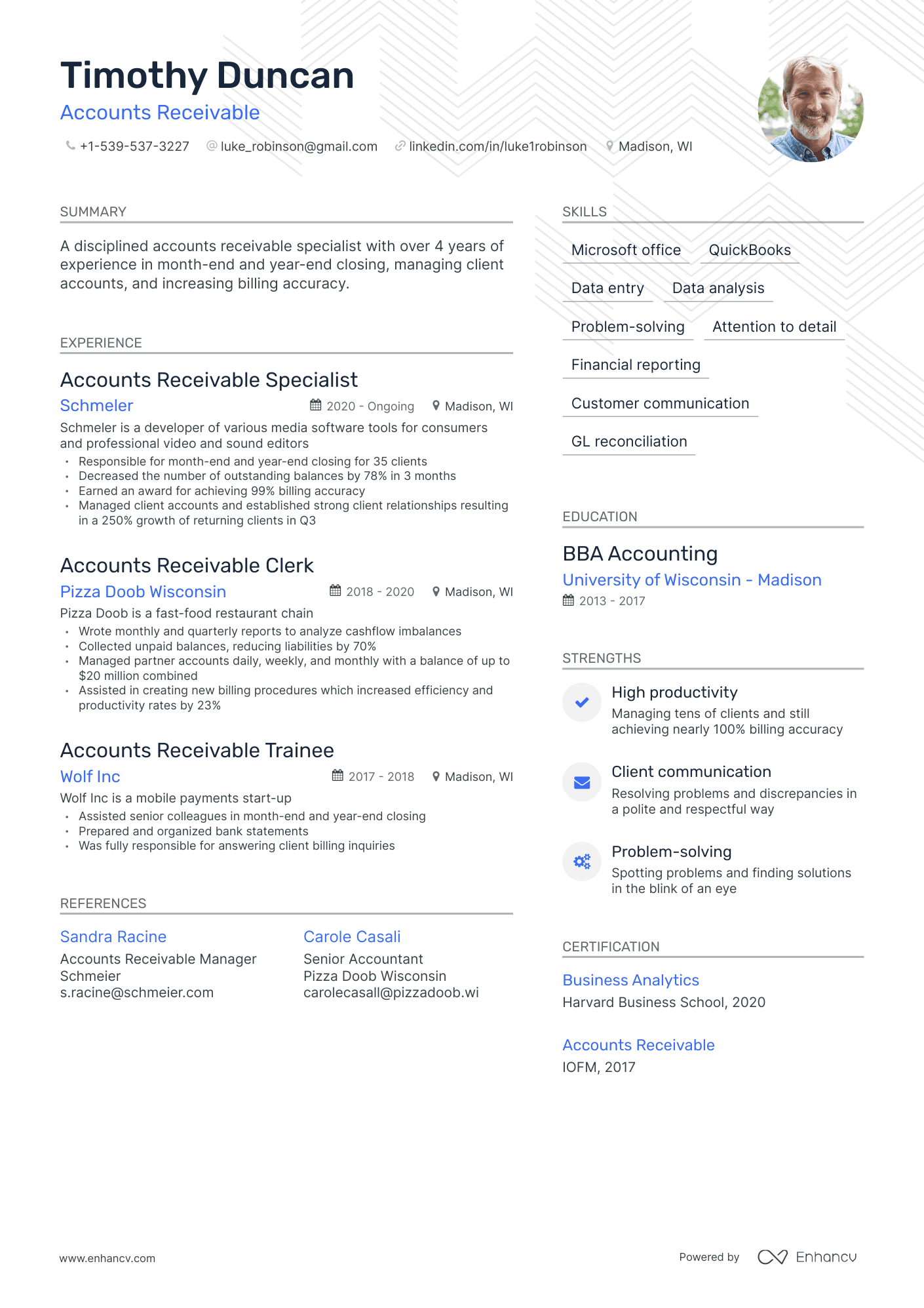 Modern Accounts Receivable Resume Template