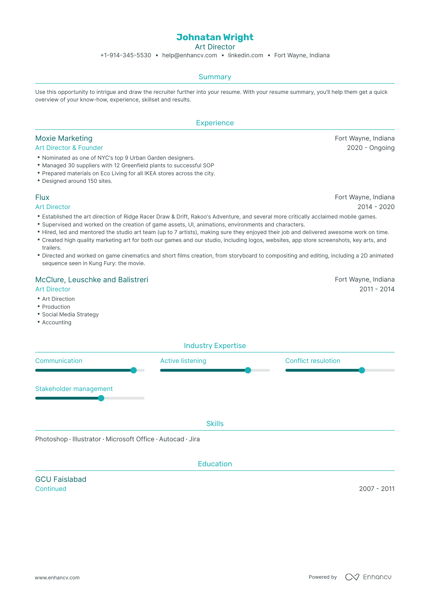 Art Director Resume Examples & Guide for 2023 (Layout, Skills, Keywords ...