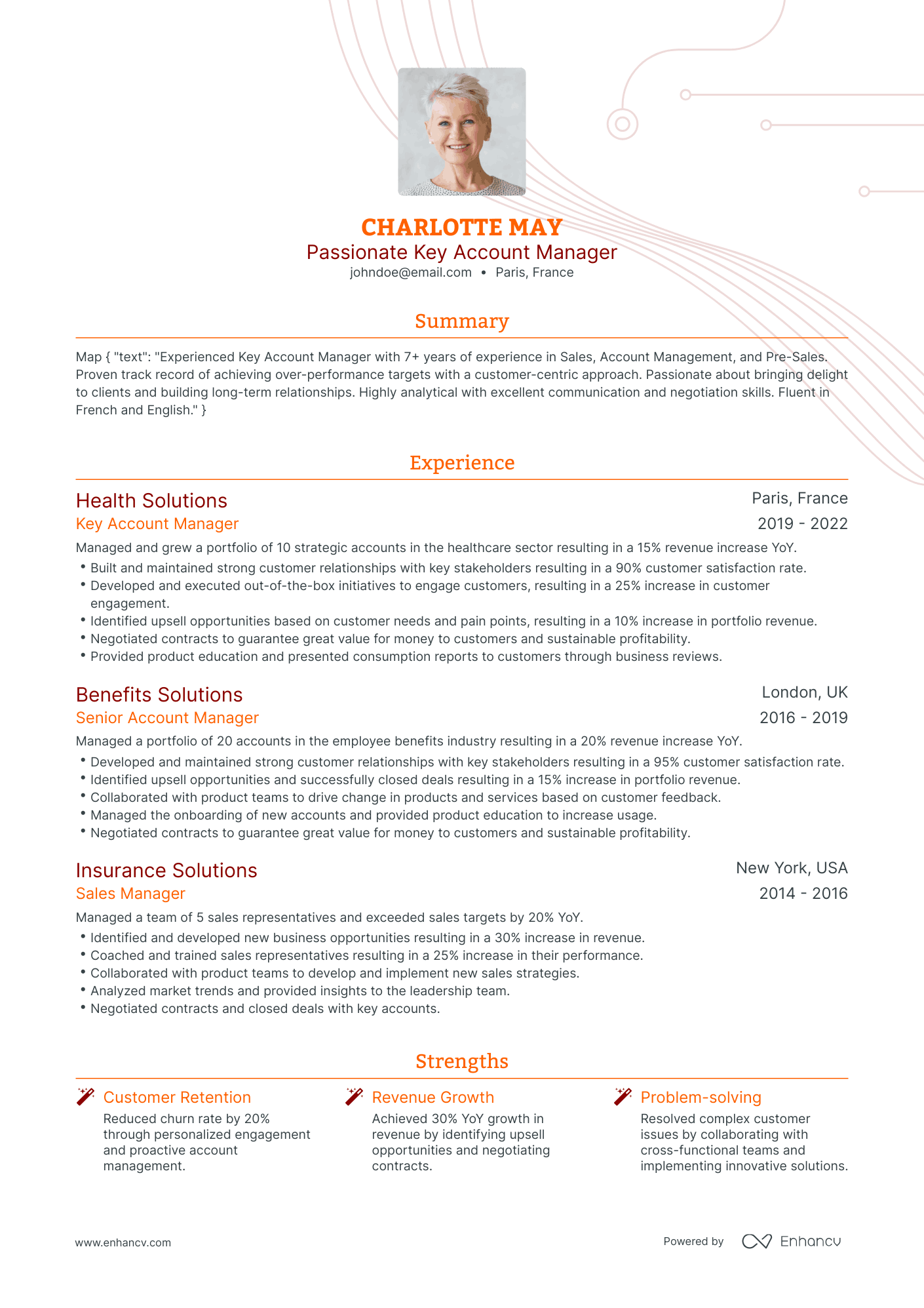 Traditional Key Account Manager Resume Template
