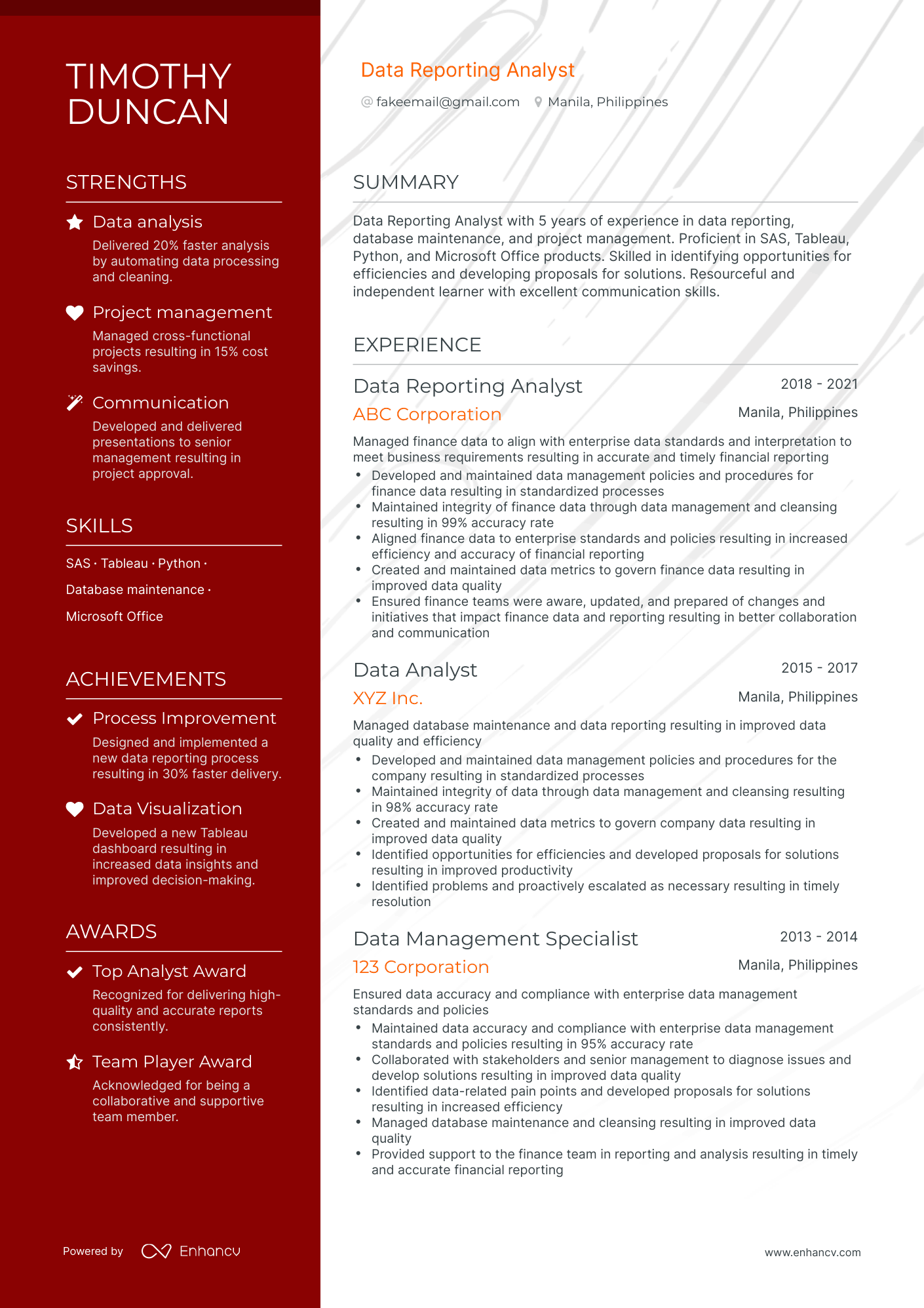 Polished Data Reporting Analyst Resume Template