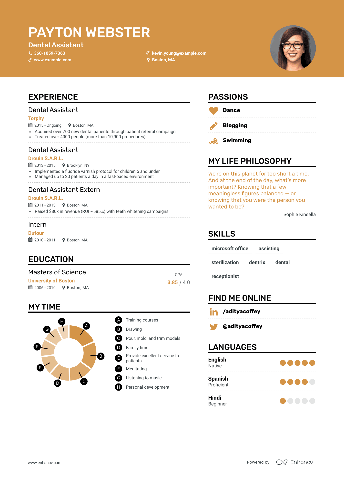 Creative Dental Assistant Resume Template