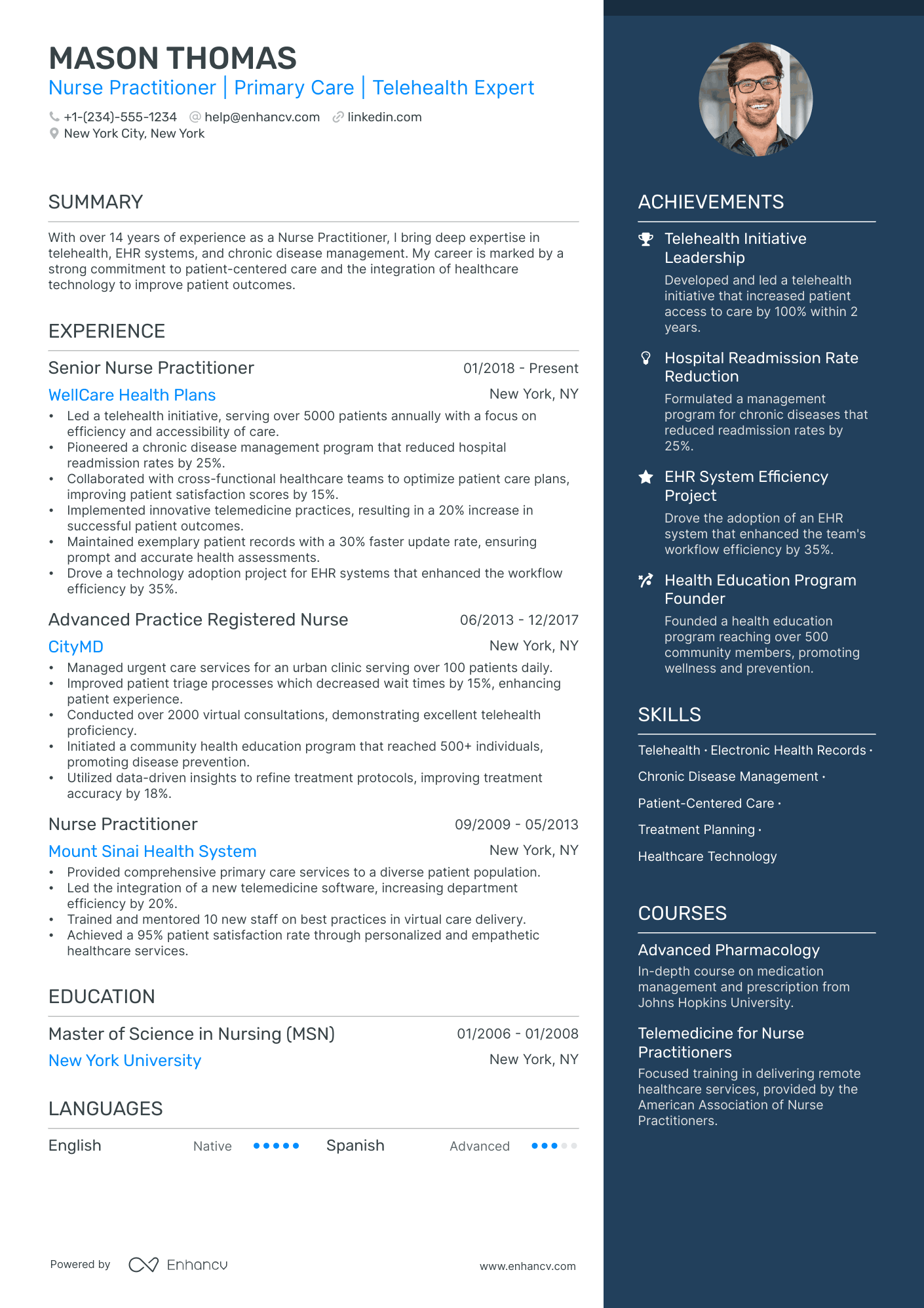 resume for nurse practitioner sample