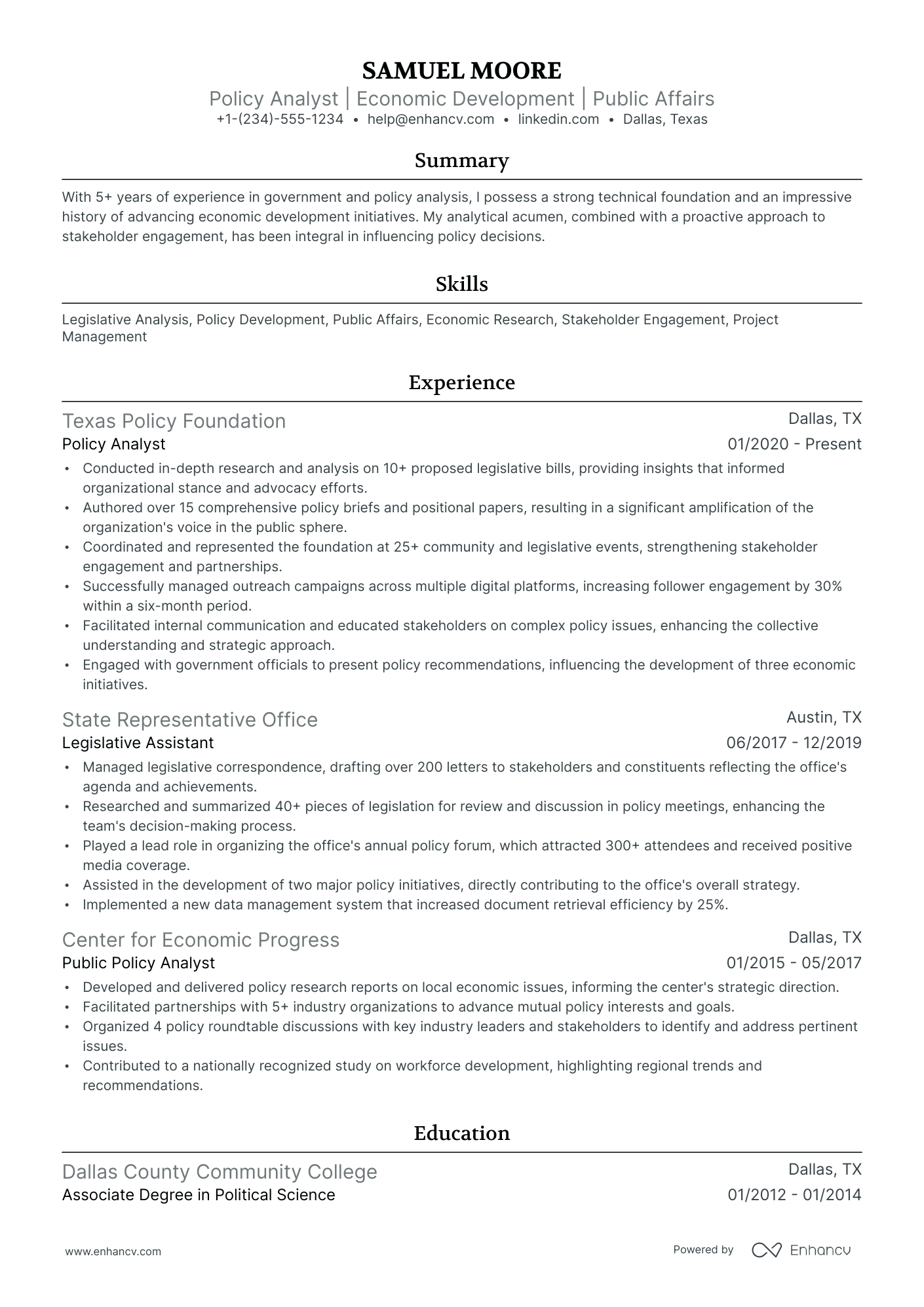 A resume example of a Ivy League