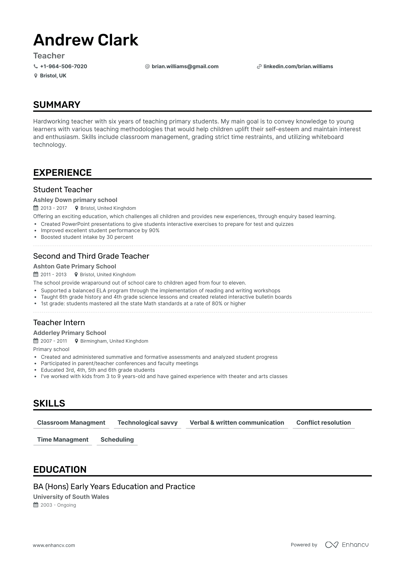 Classic Theater Resume Template