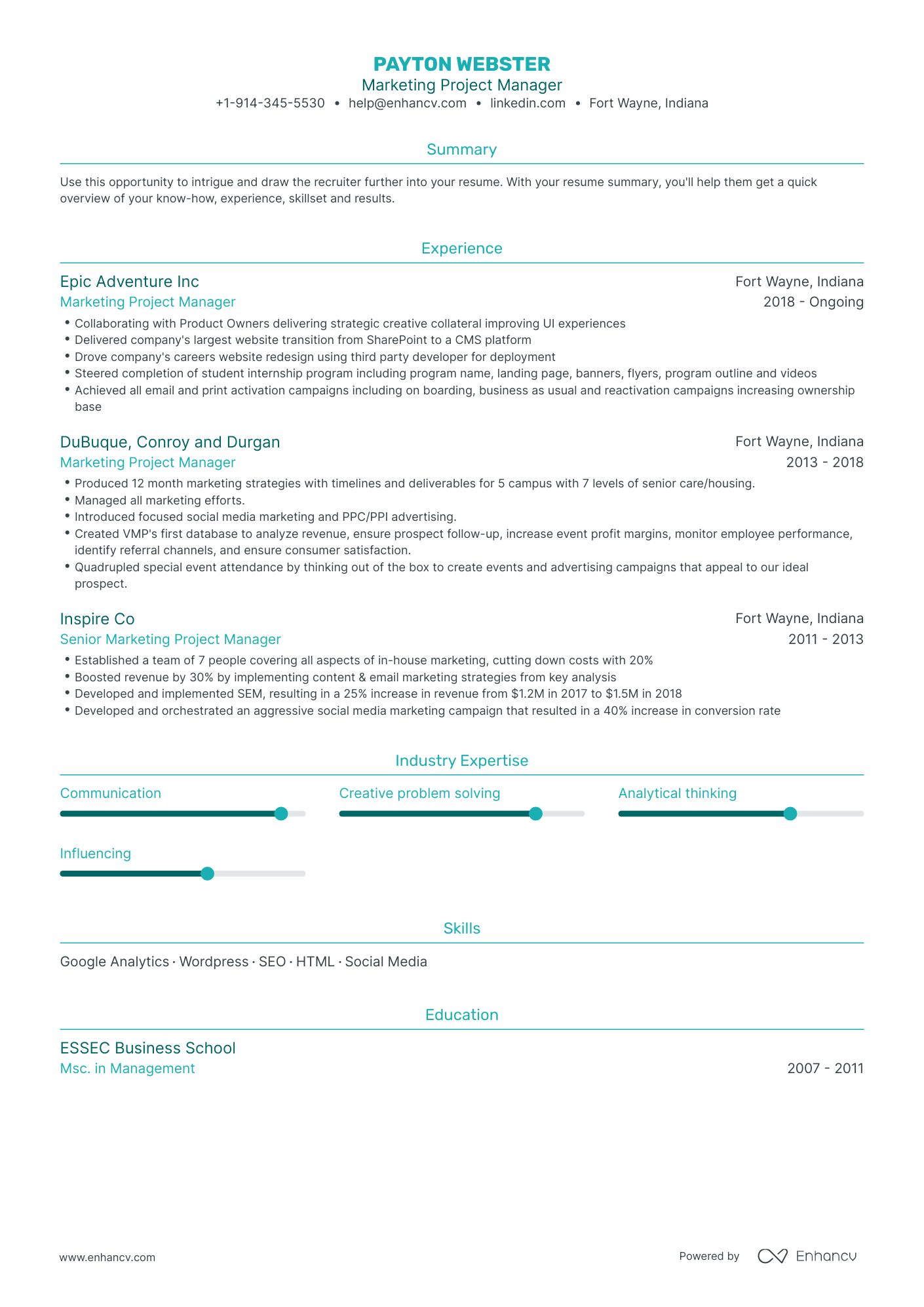 Marketing Project Manager Resume Examples & Guide for 2023 (Layout ...