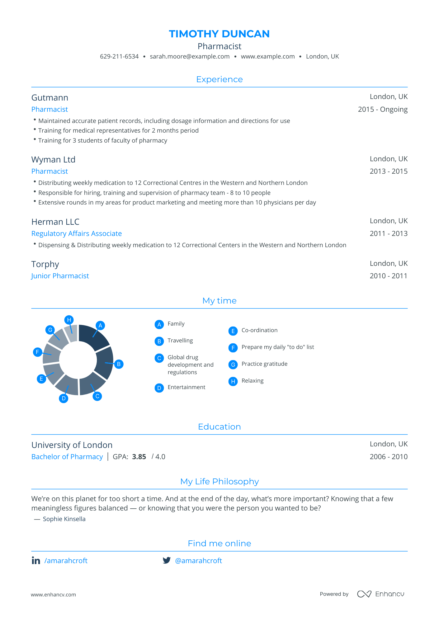 Traditional Pharmacist Resume Template