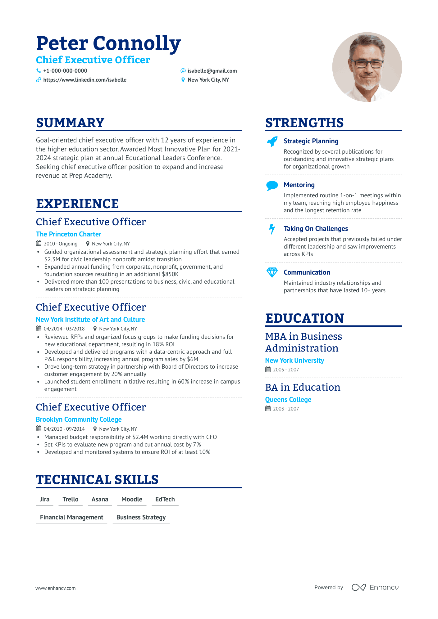 Simple Chief Executive Officer Resume Template