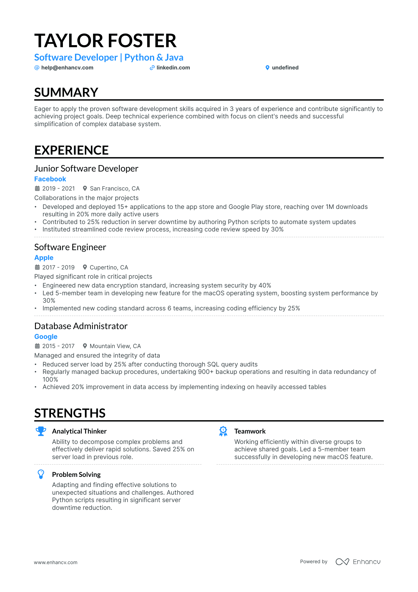 resume format for computer science student