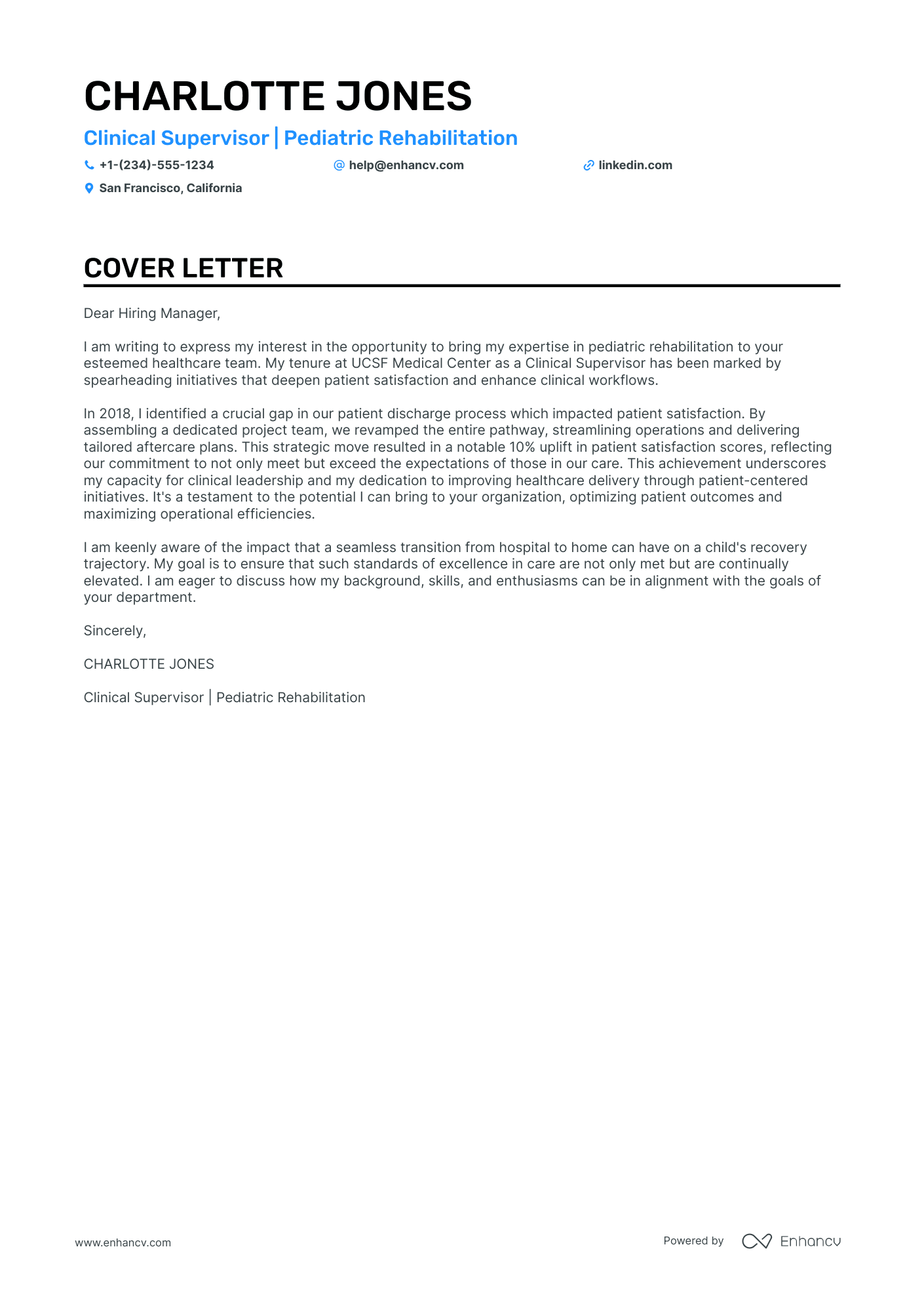 cover letter for hospital physio