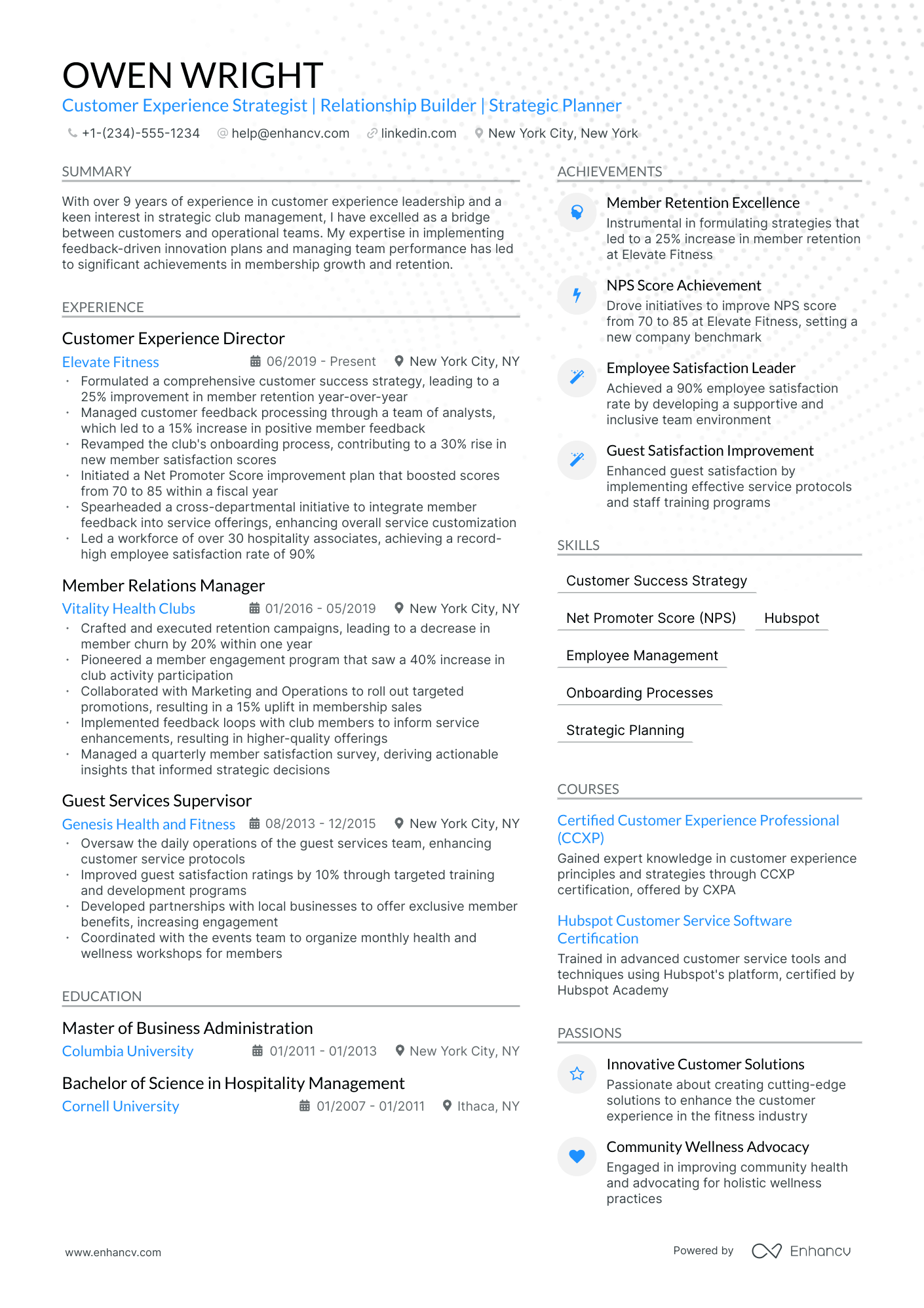 resume summary examples hospitality