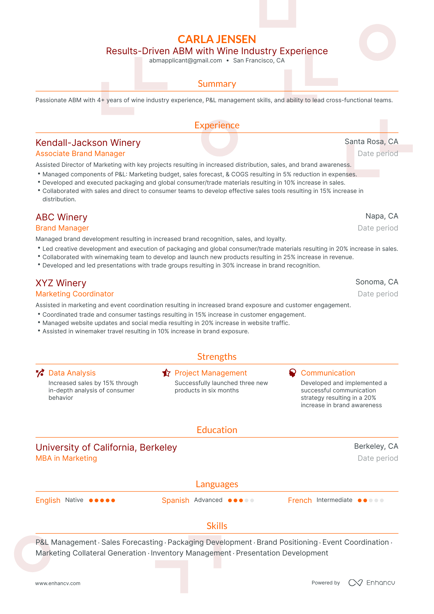 Traditional Associate Brand Manager Resume Template