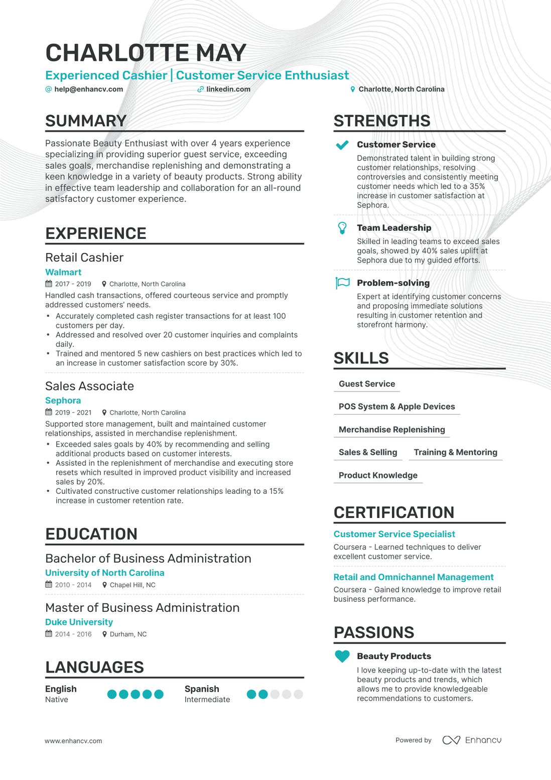 undefined Lead Cashier Resume Template