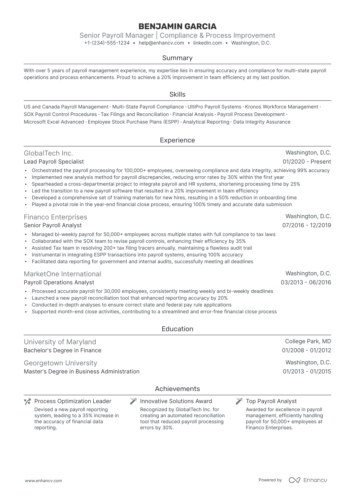 5 Payroll Manager Resume Examples & Guide for 2024