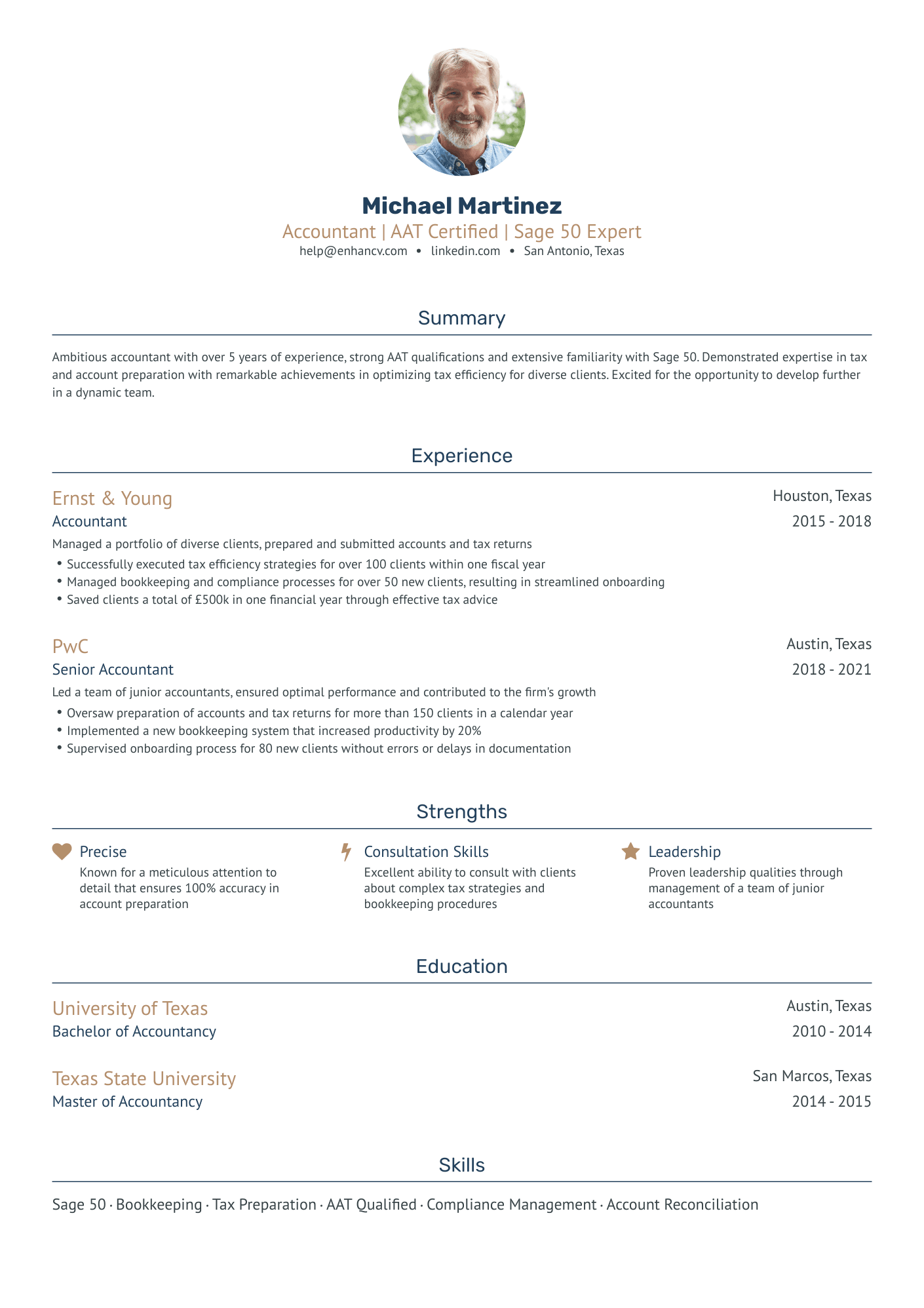 work experience resume format for accountant