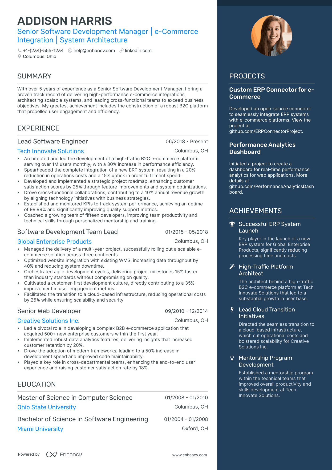 project manager resume software development