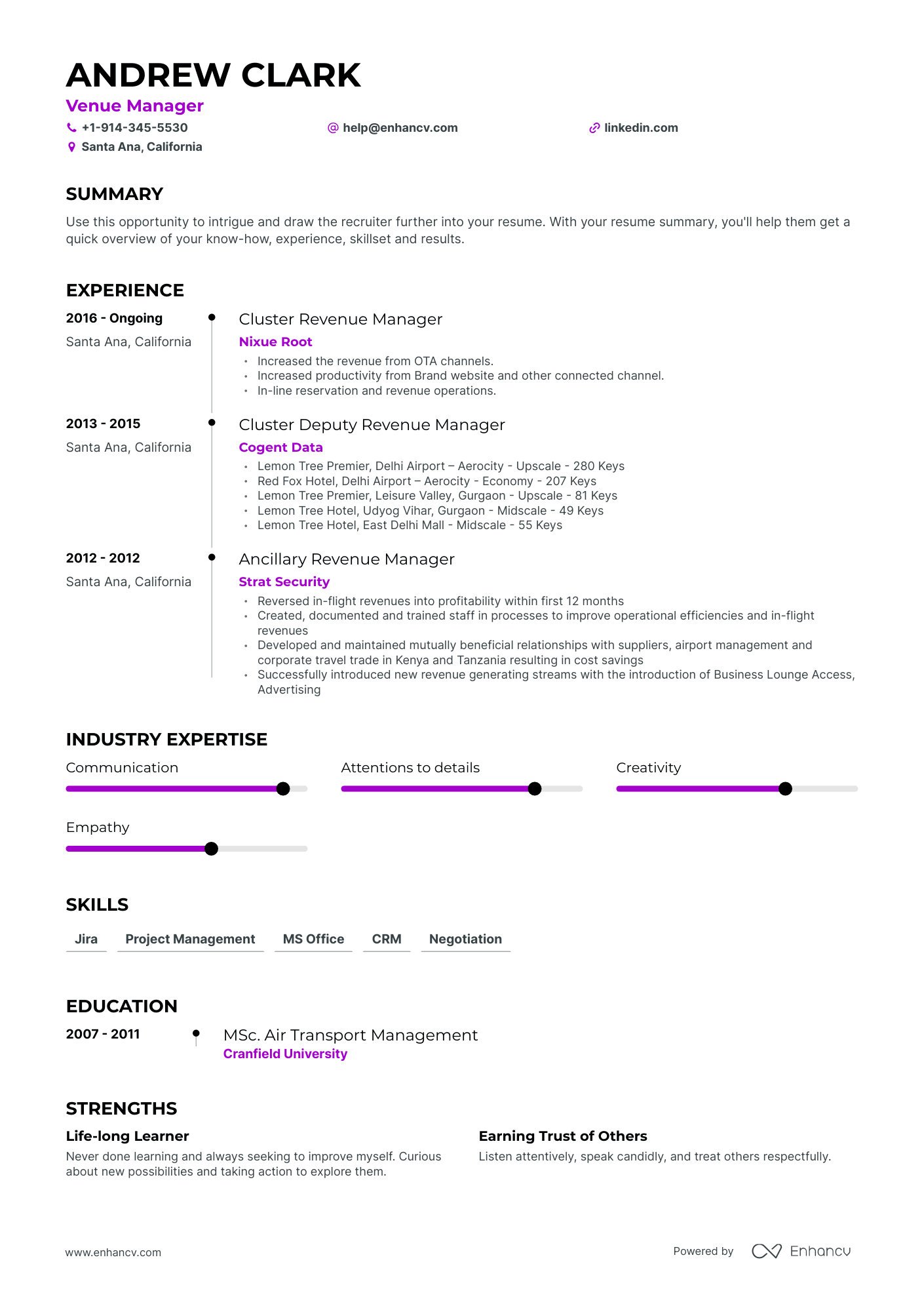 Venue Manager Resume Examples & Guide for 2023 (Layout, Skills ...