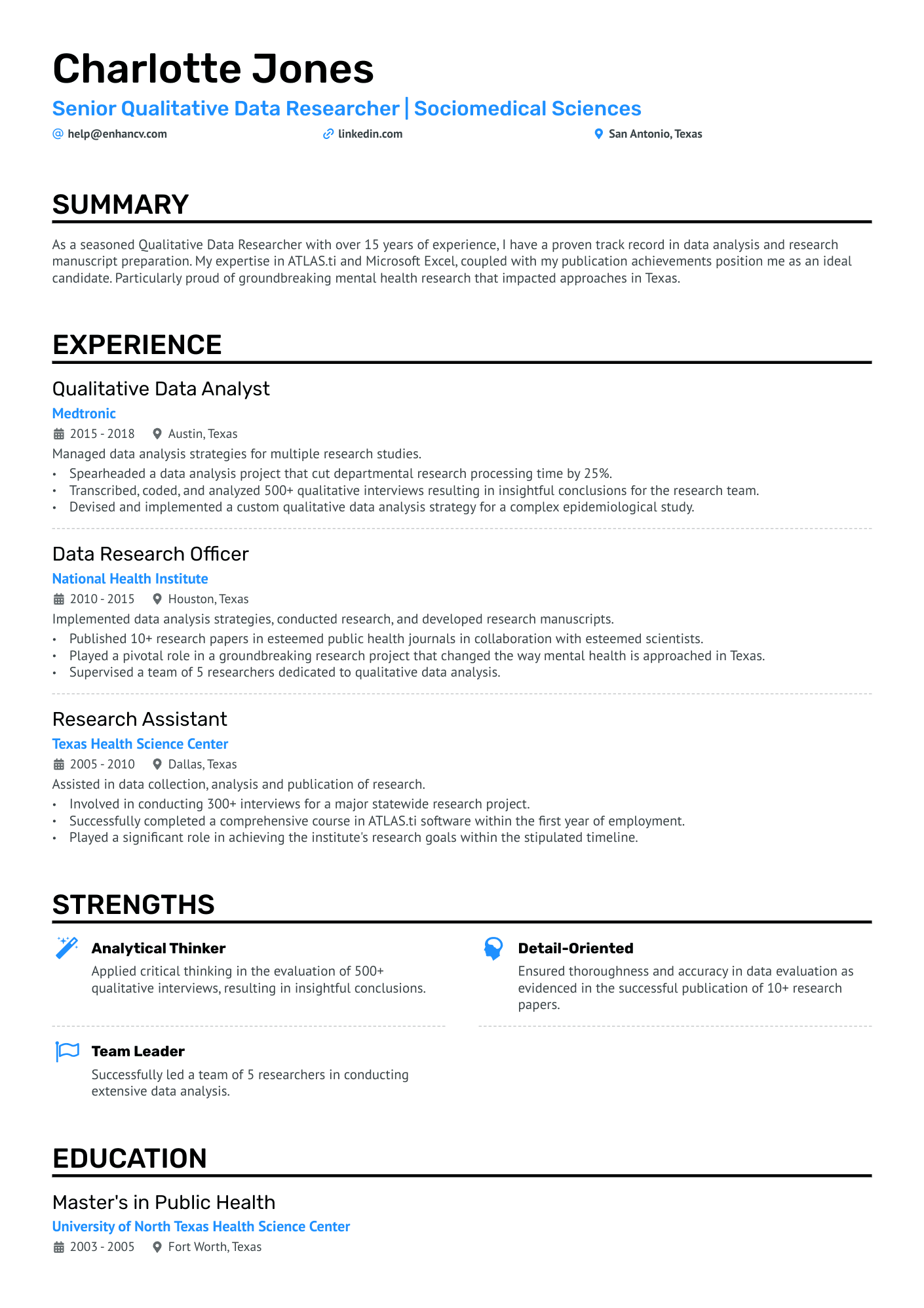 research job experience resume