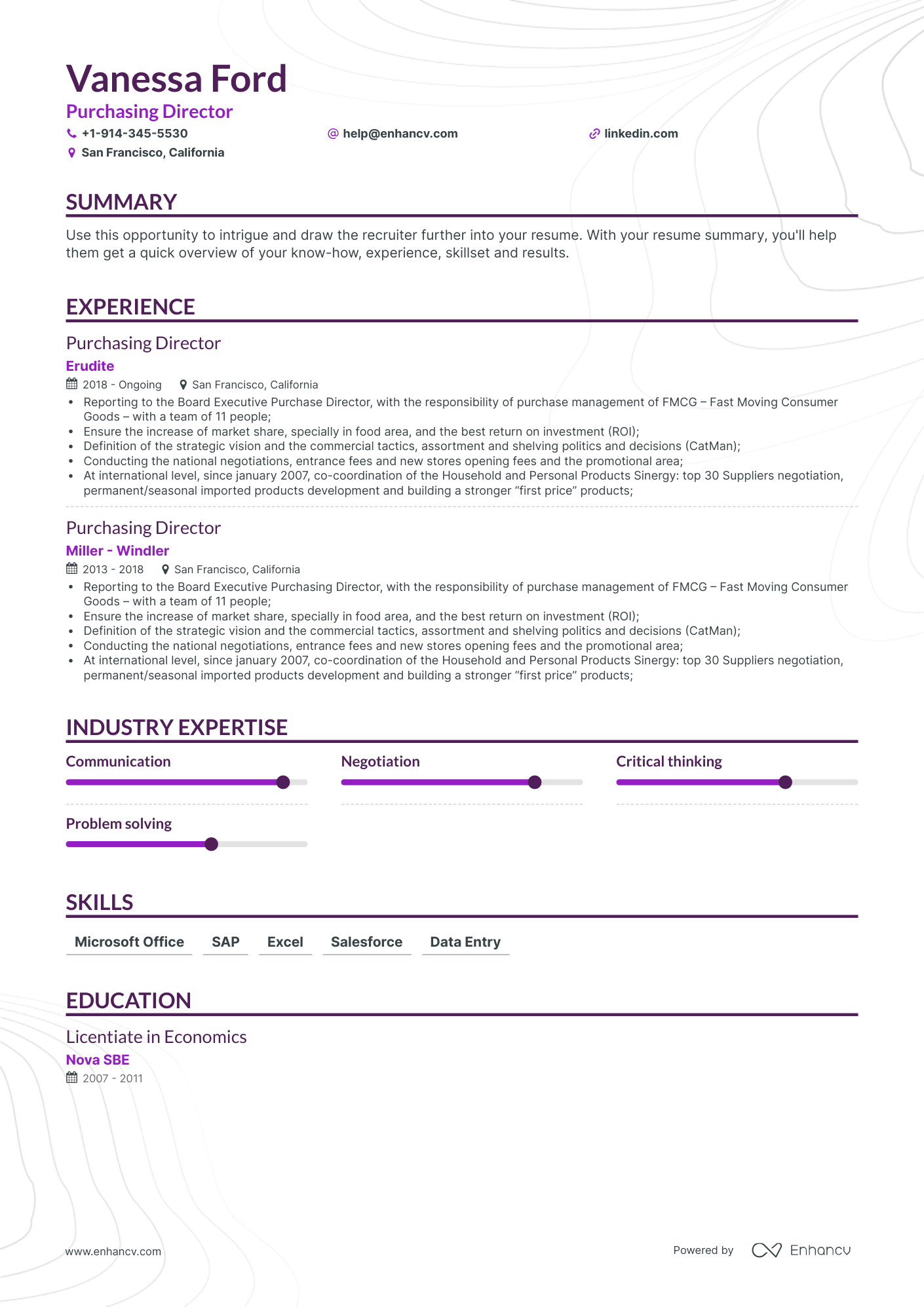 Purchasing Director Resume Examples & Guide for 2023 (Layout, Skills ...