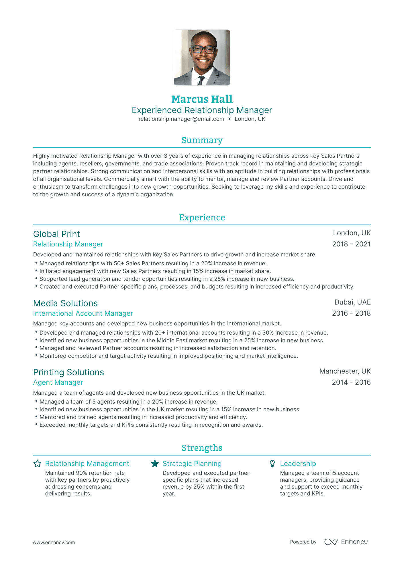Traditional Relationship Manager Resume Template