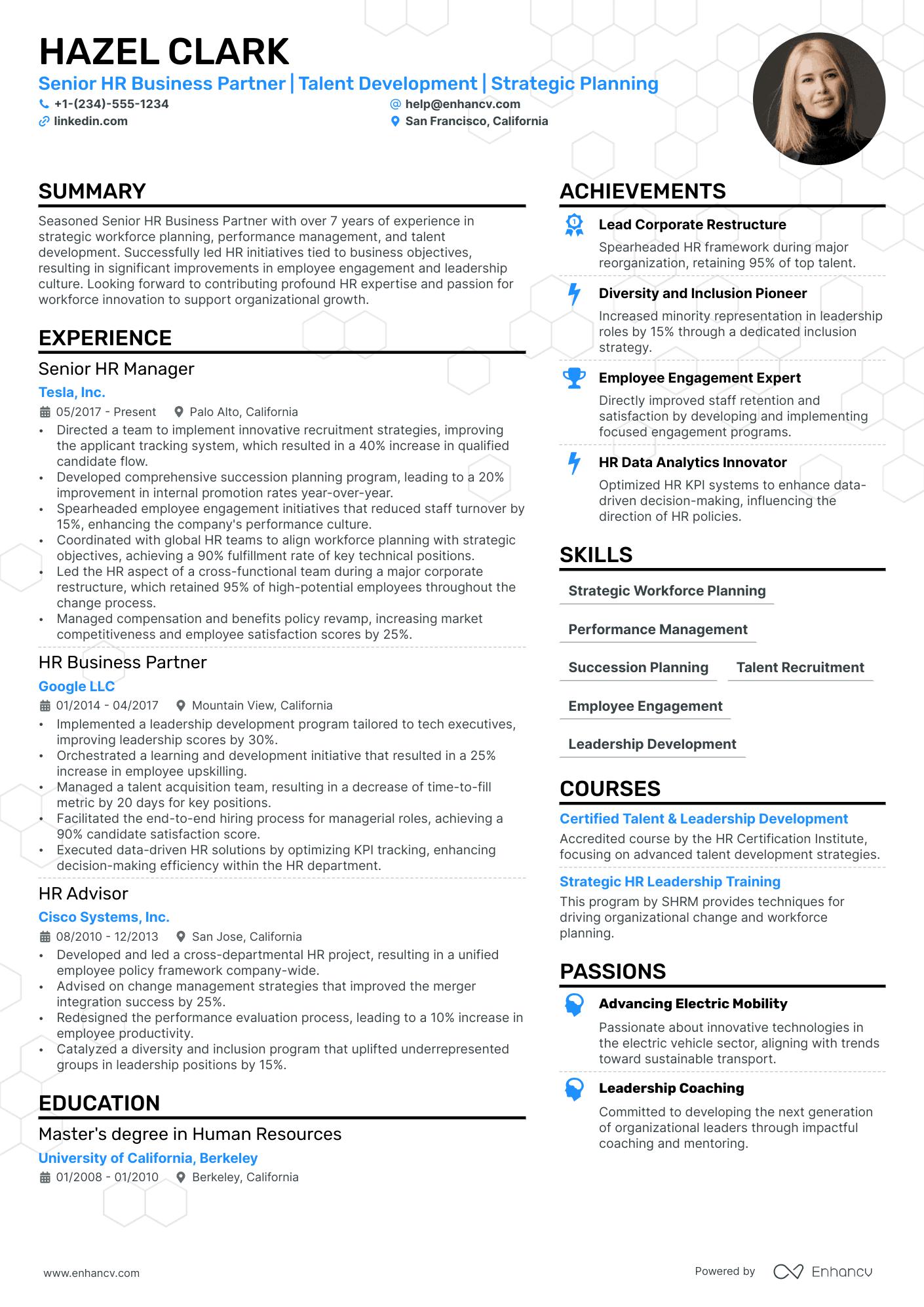 resume for hr profile