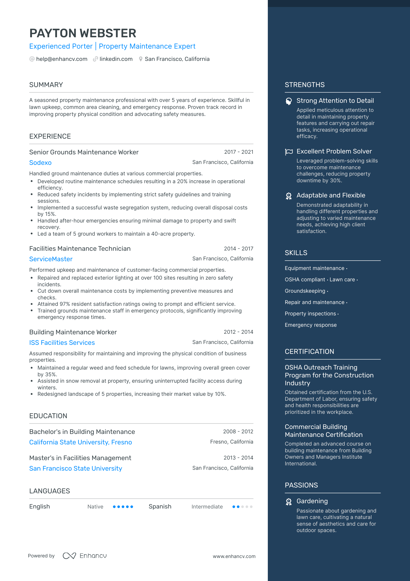 undefined Porter Resume Template