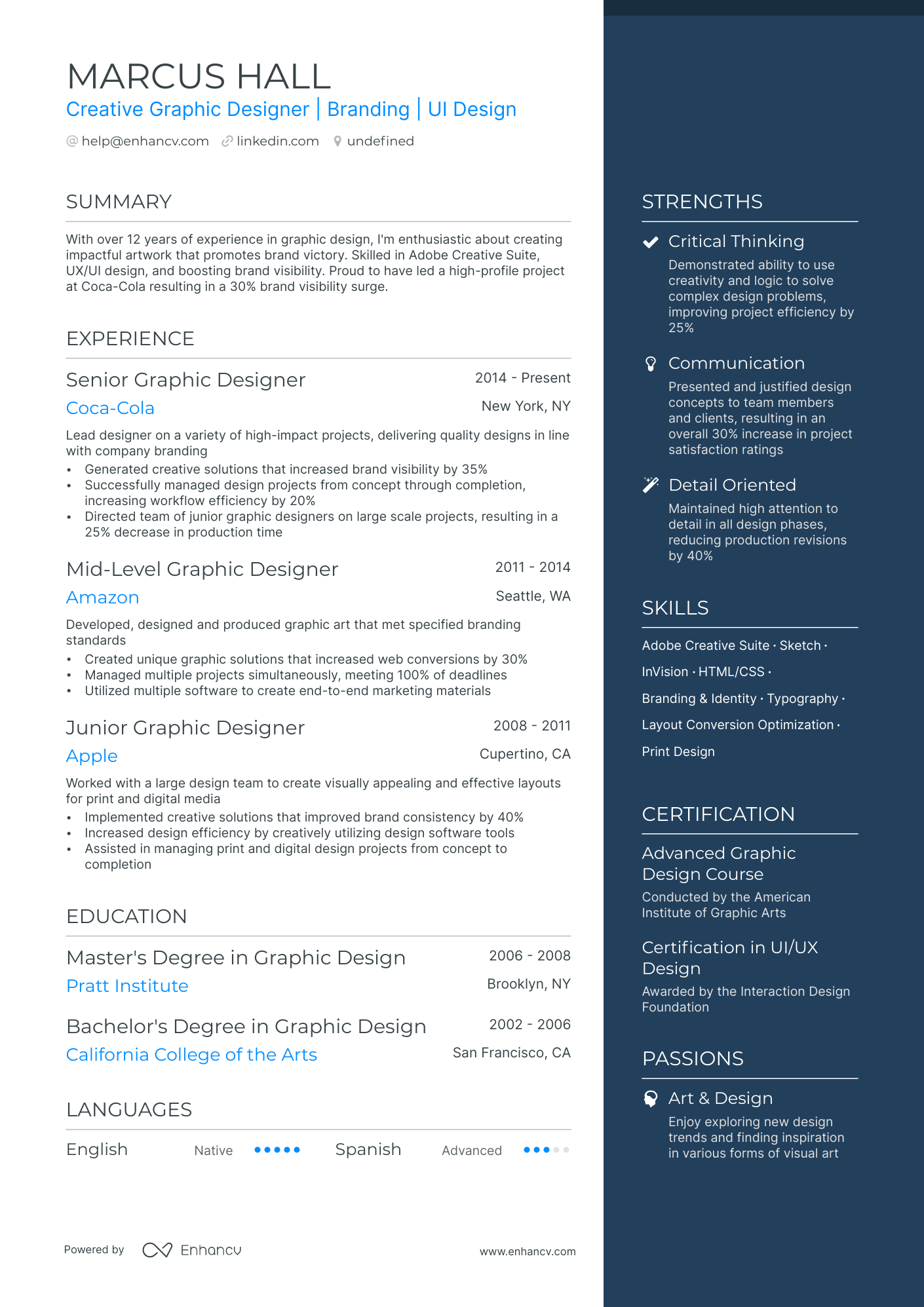 resume sample graphic designer