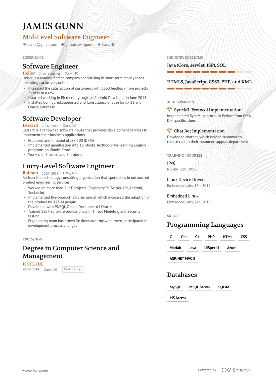 resume format software engineer