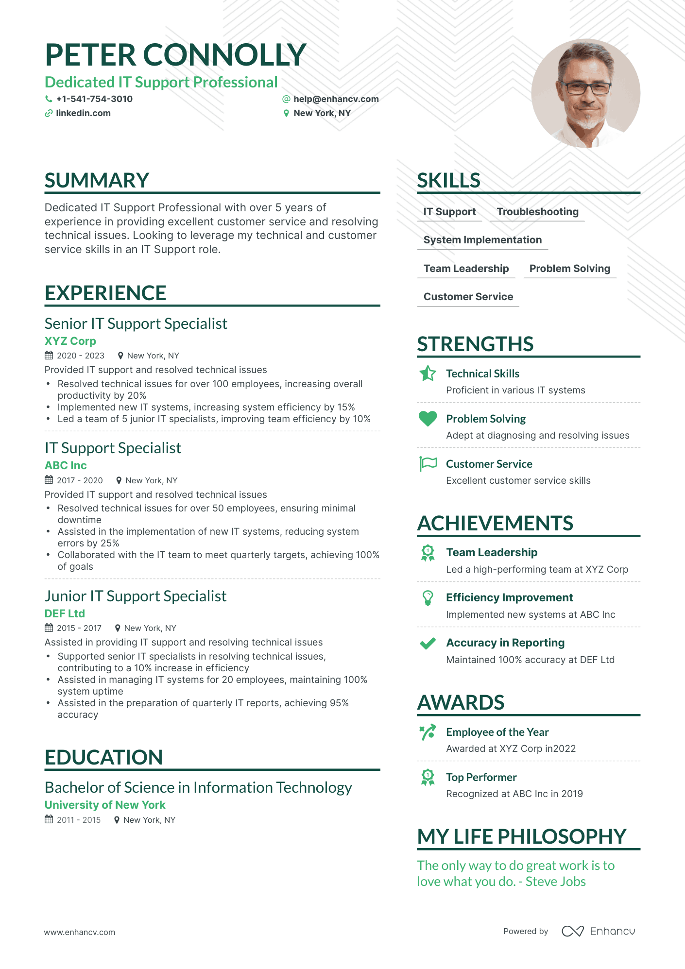 Simple Help Desk Resume Template