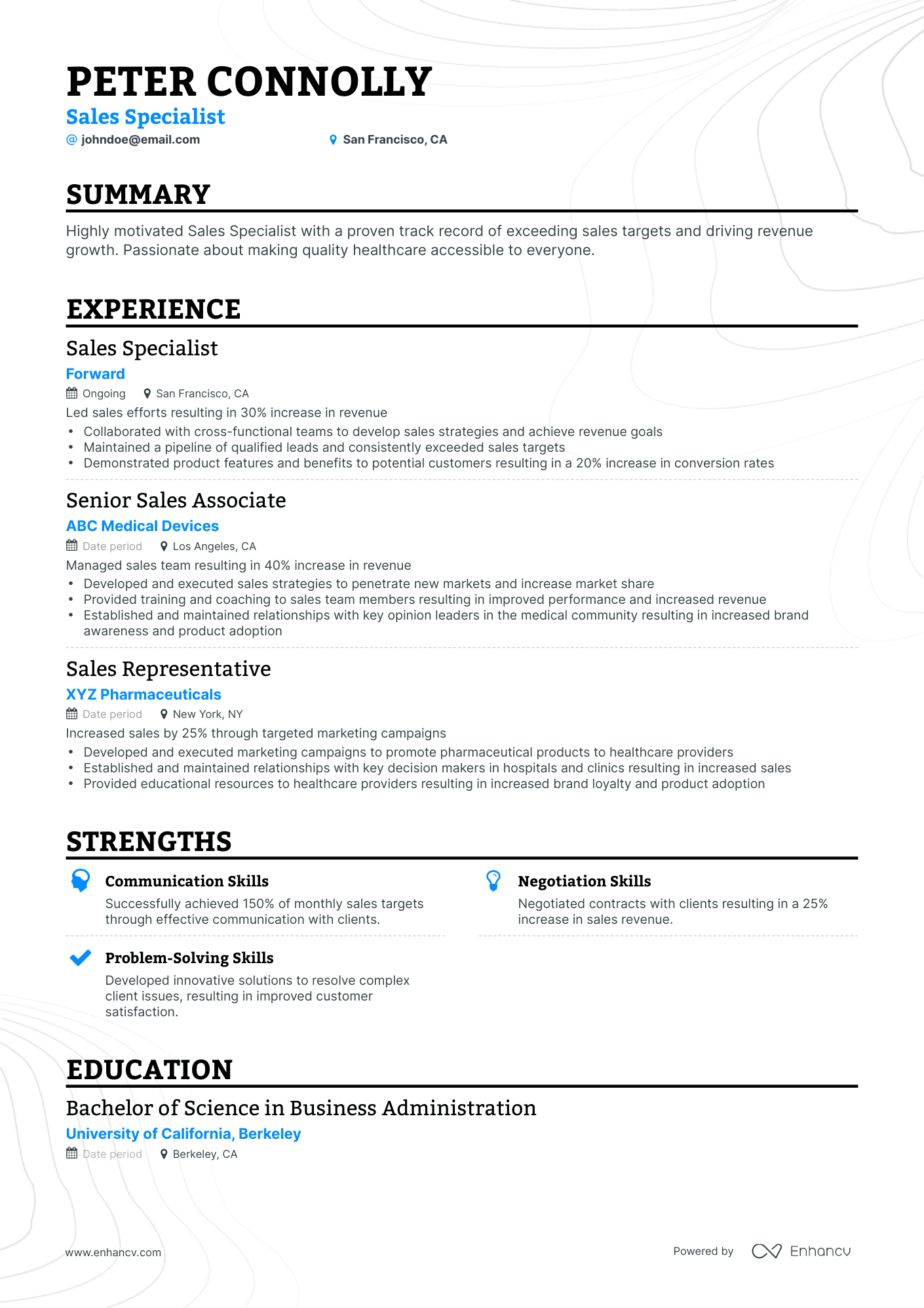 Classic Sales Specialist Resume Template