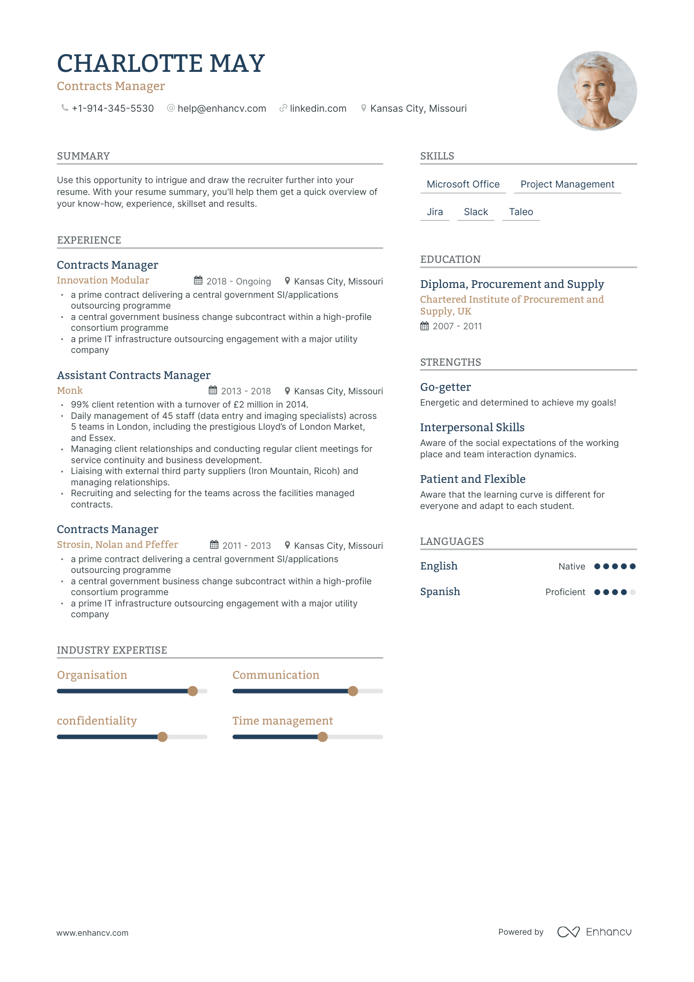 Contracts Manager Resume Examples & Guide for 2023 (Layout, Skills