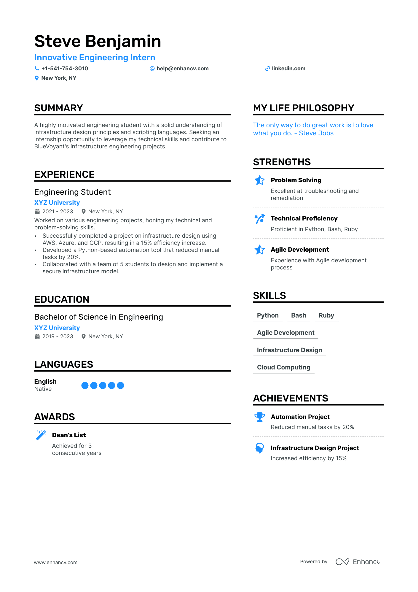 resume samples for engineers