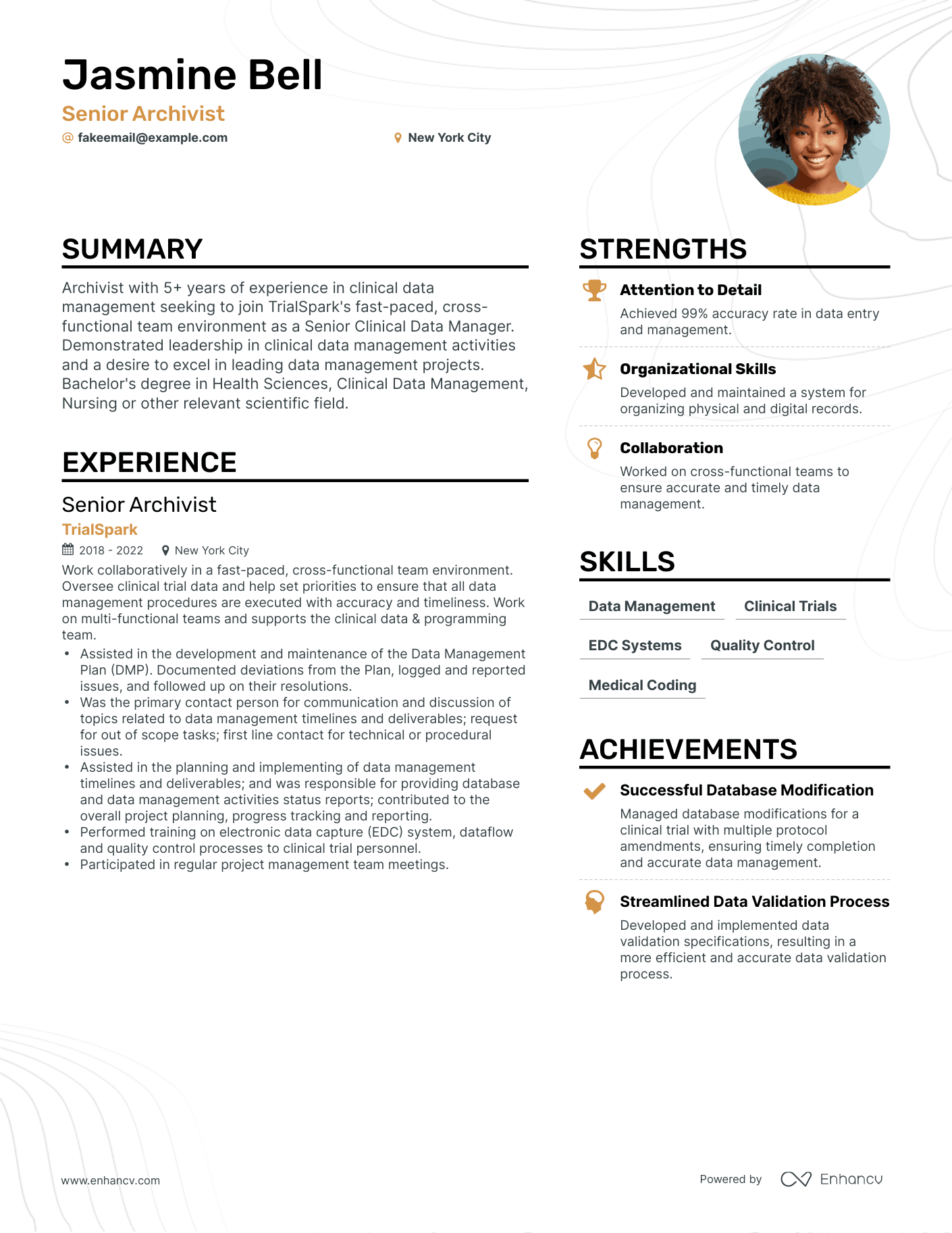 Simple Archivist Resume Template