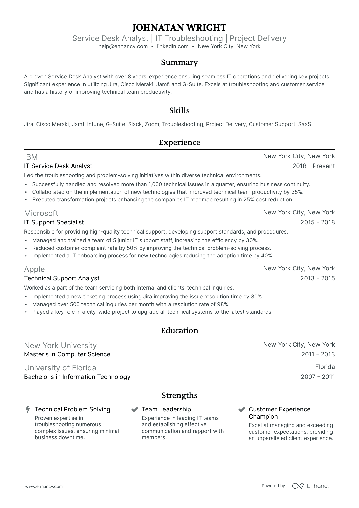 it service desk job description resume