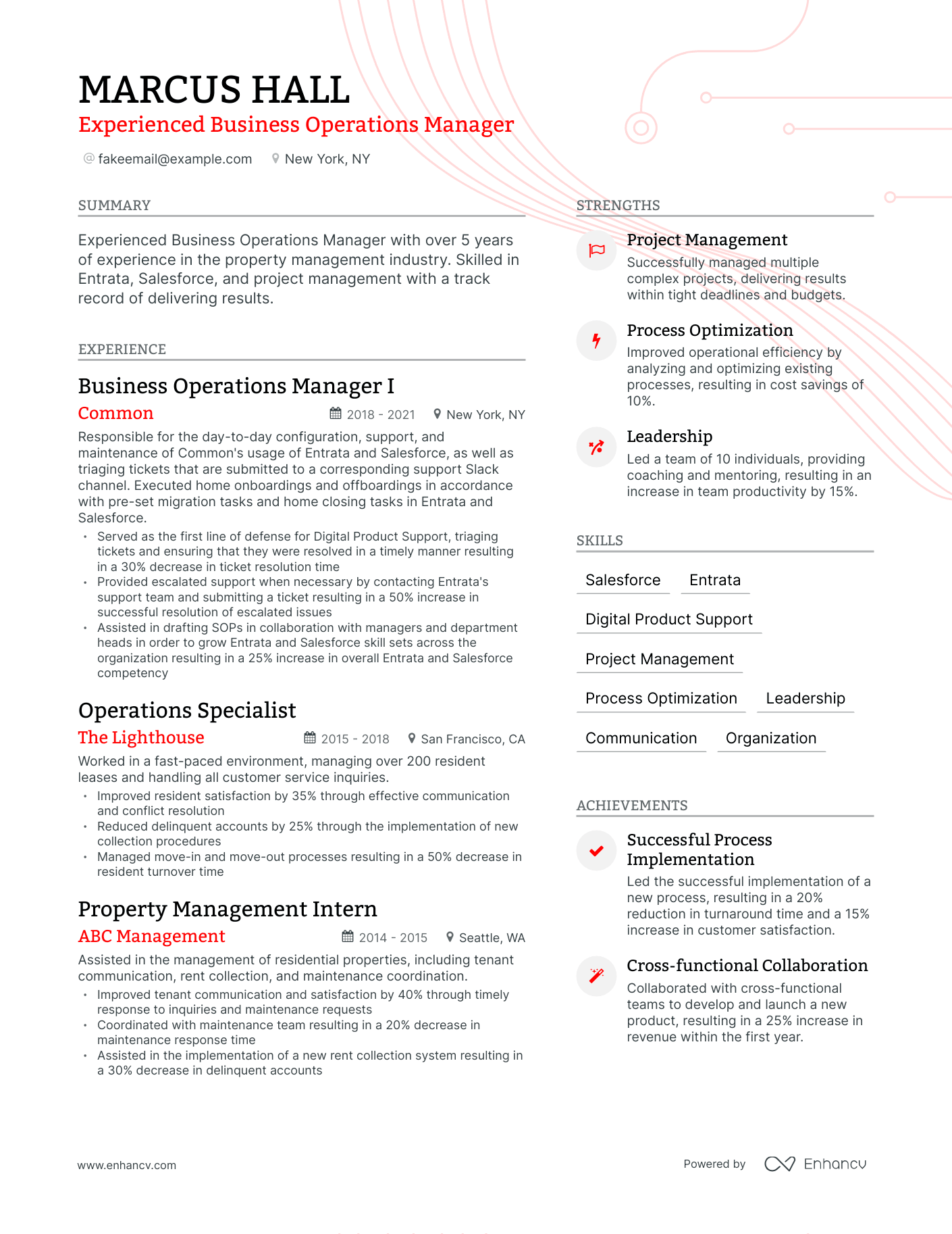 Modern Business Operations Manager Resume Template