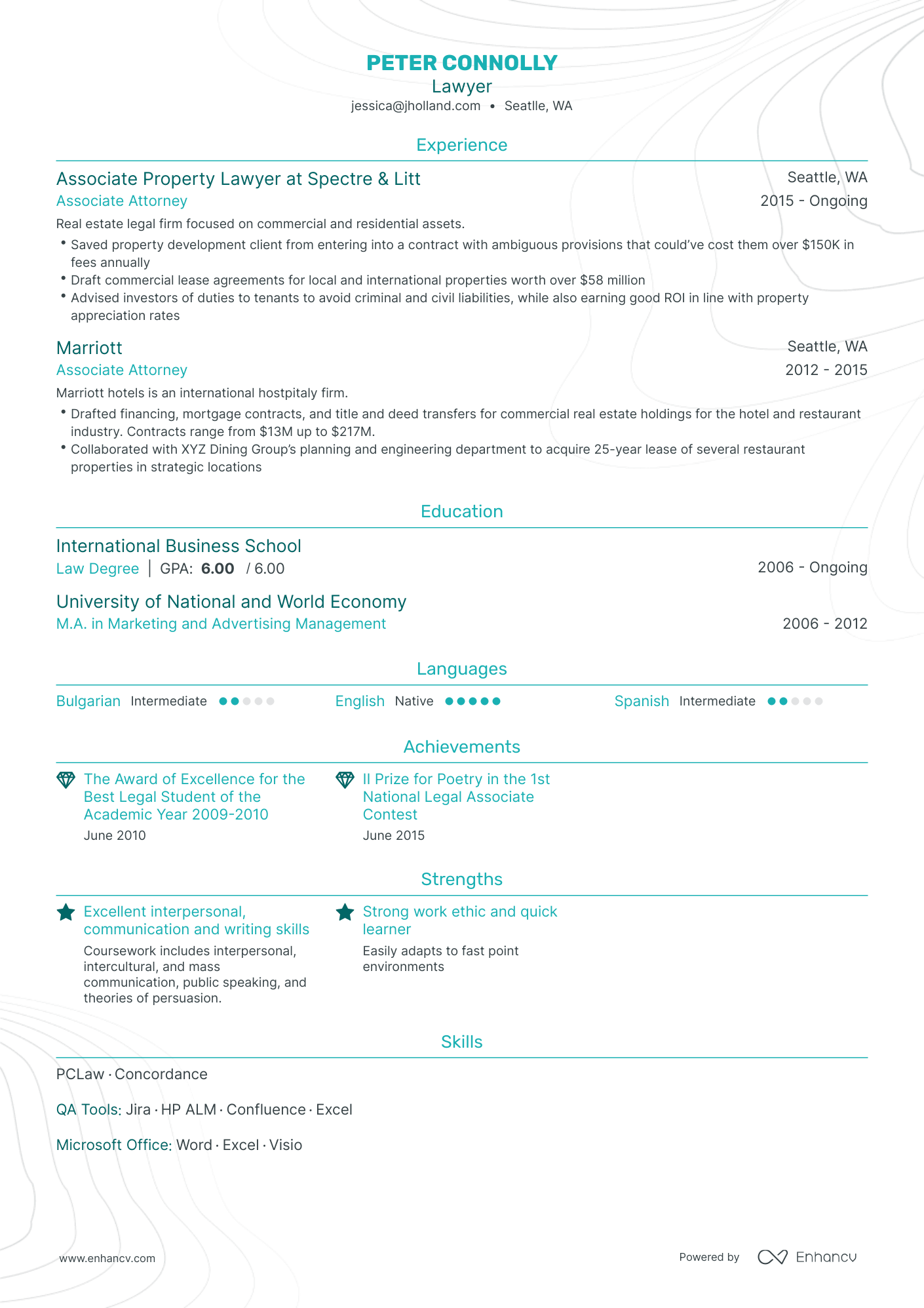 Traditional Lawyer Resume Template