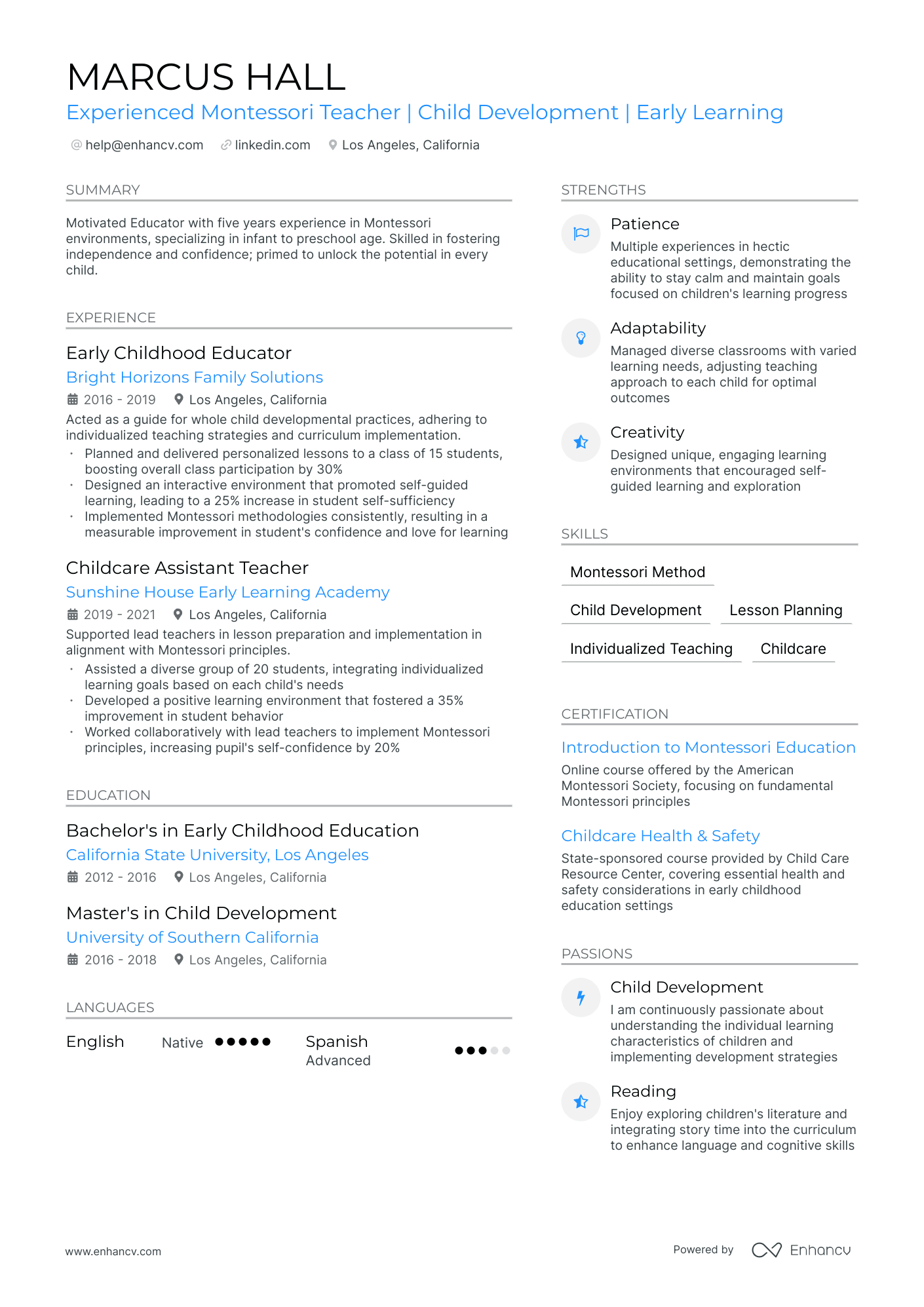 sample resume for daycare assistant teacher