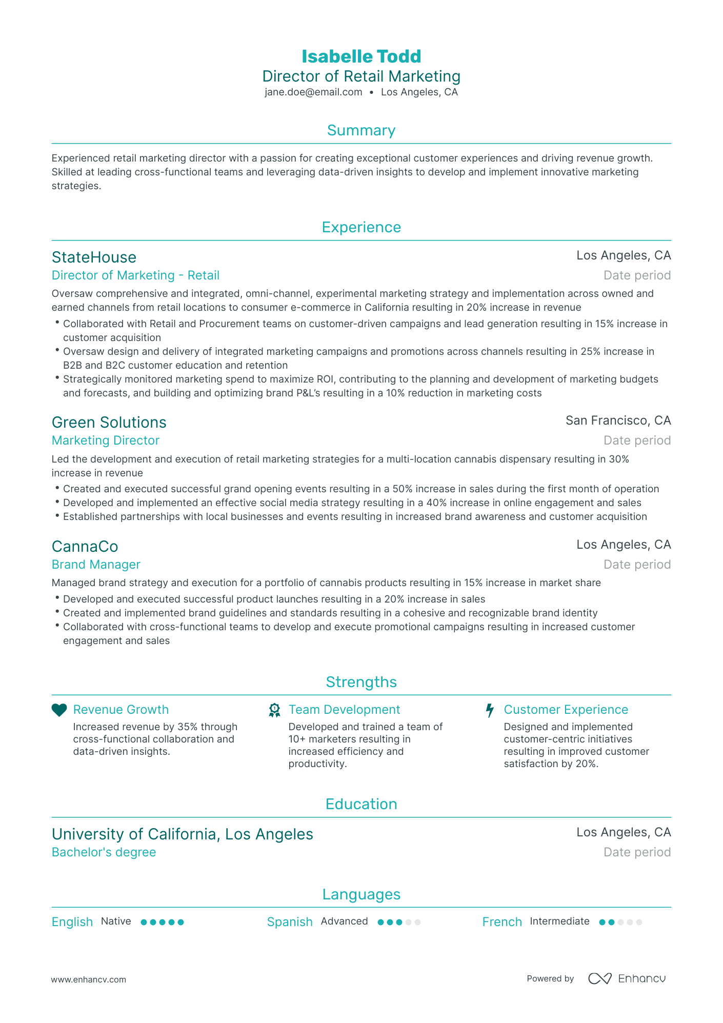 Traditional Retail Director Resume Template