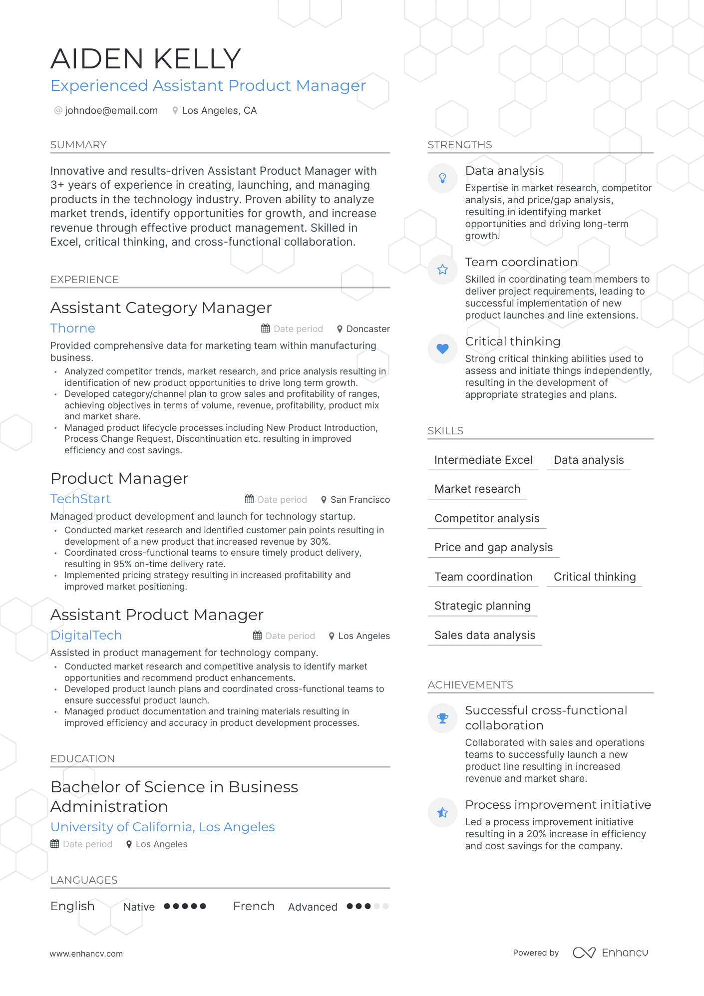 Modern Assistant Product Manager Resume Template