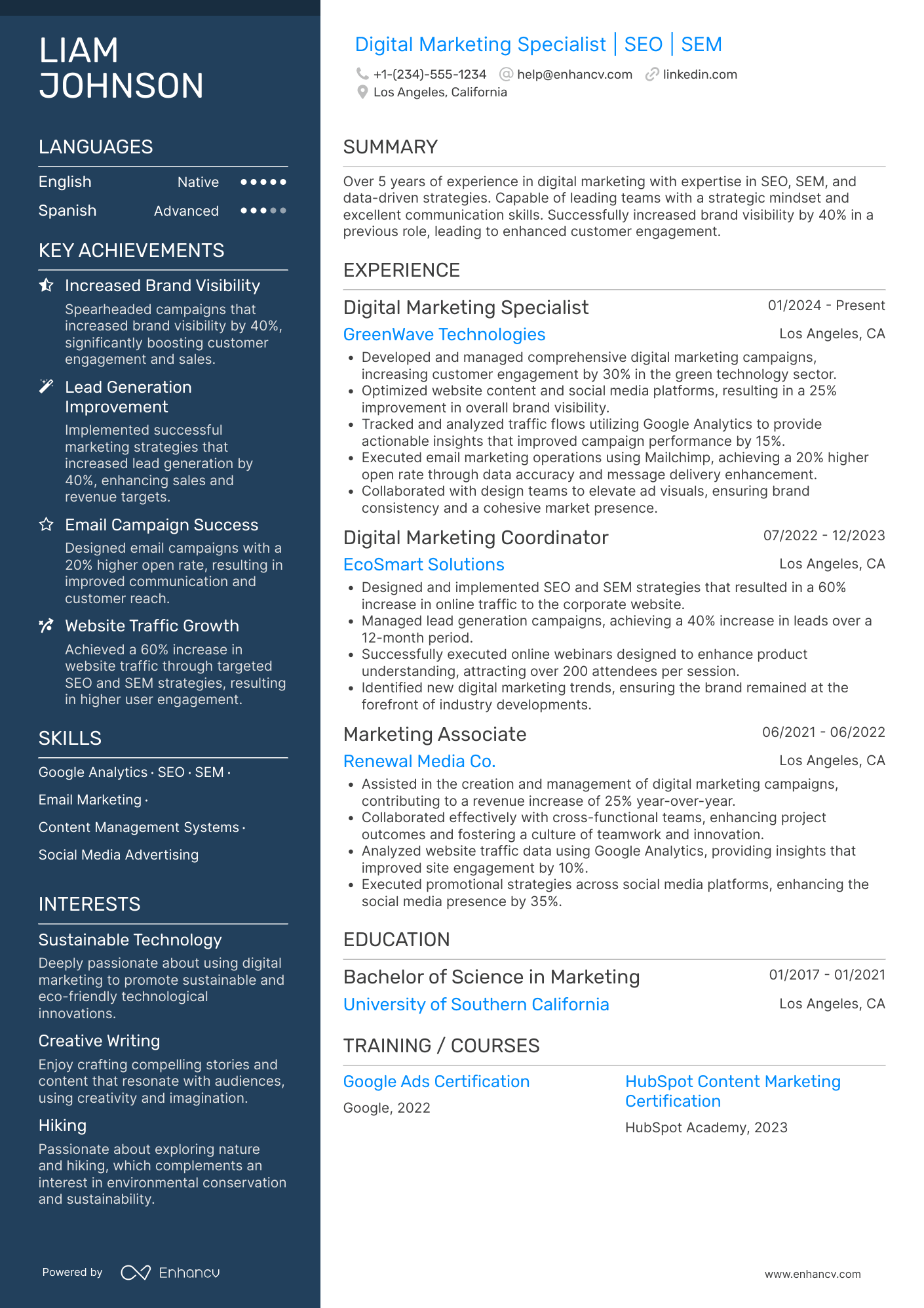 Digital Marketing resume