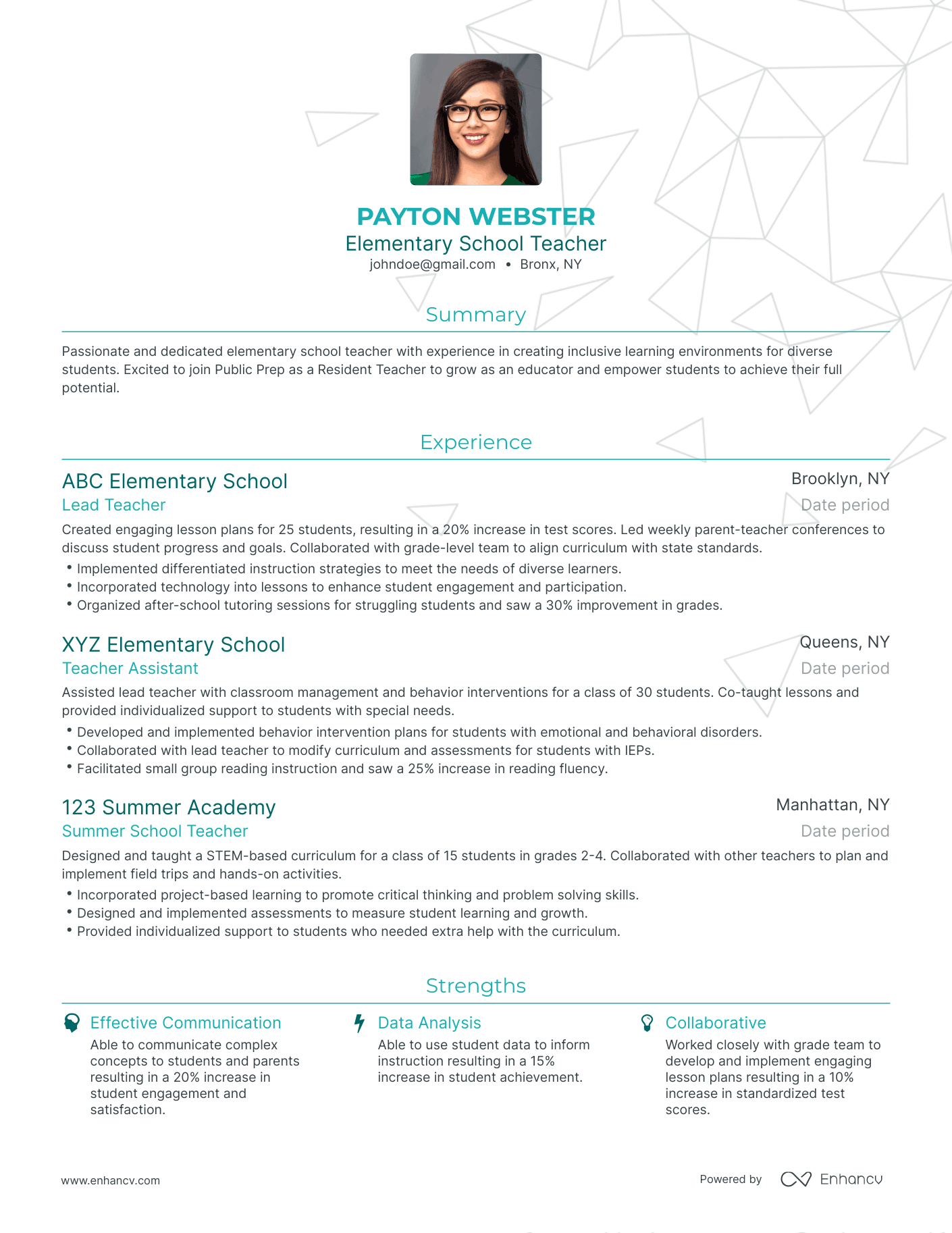 Elementary School Teacher Resume Examples & Guide For 2023 (Layout ...