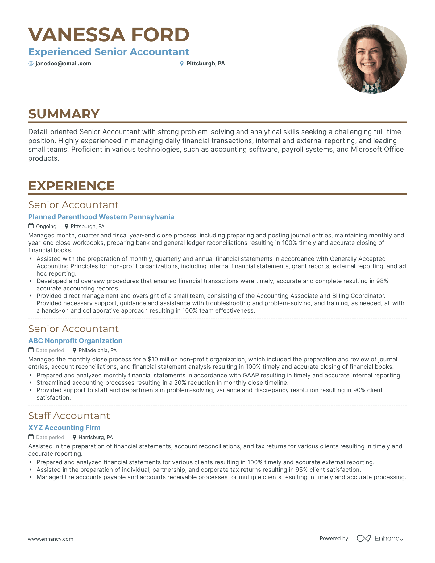 Classic Full Cycle Accounting Resume Template
