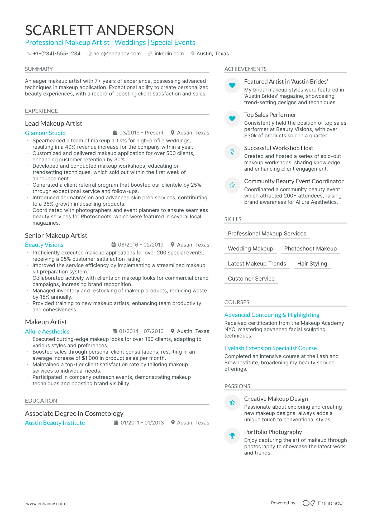how to make a resume for makeup artist