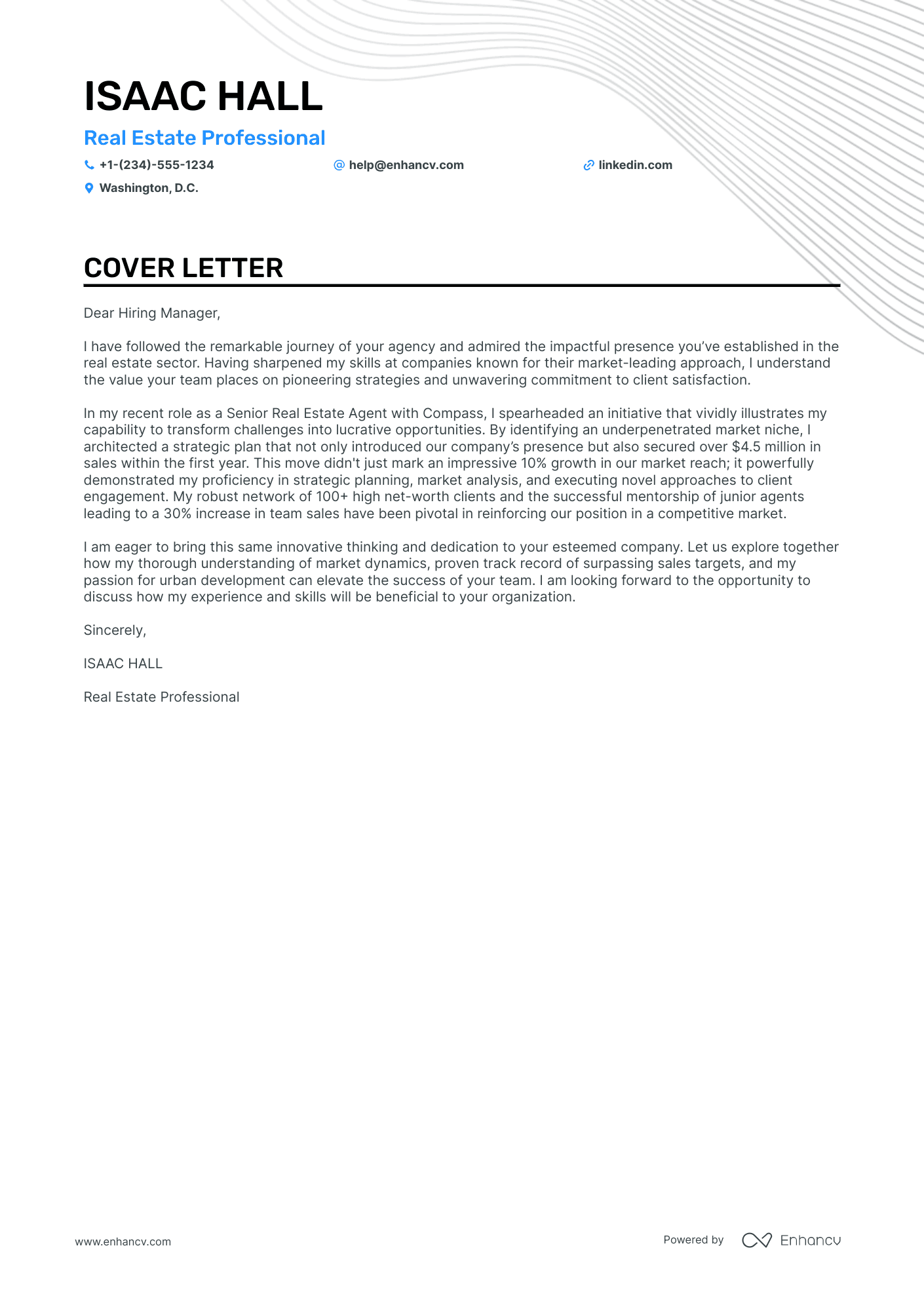 real estate manager cover letter
