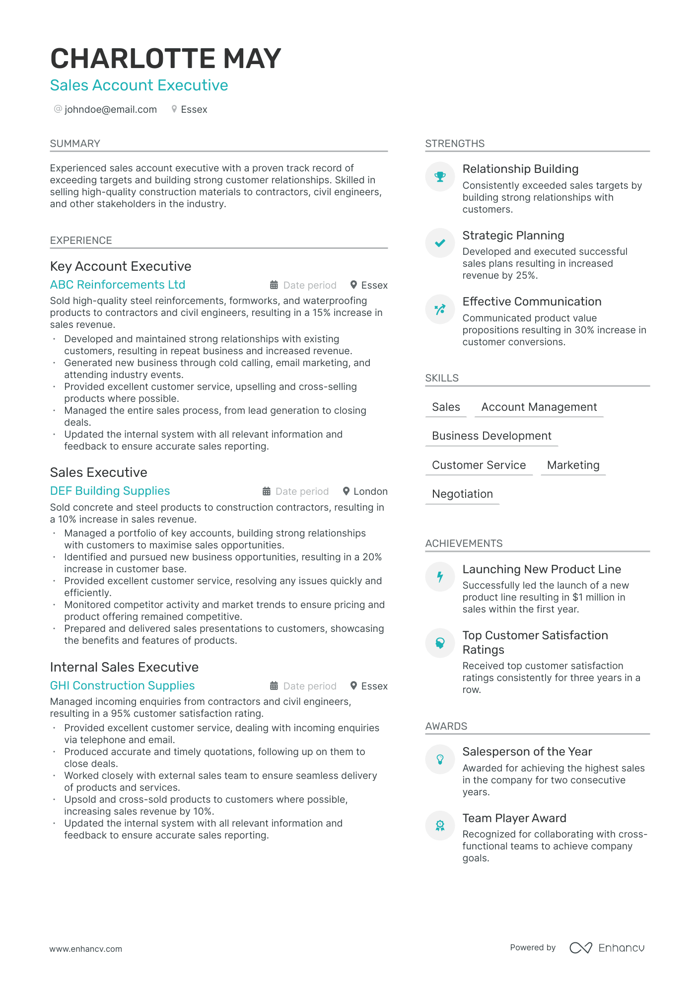 resume examples for sales representative