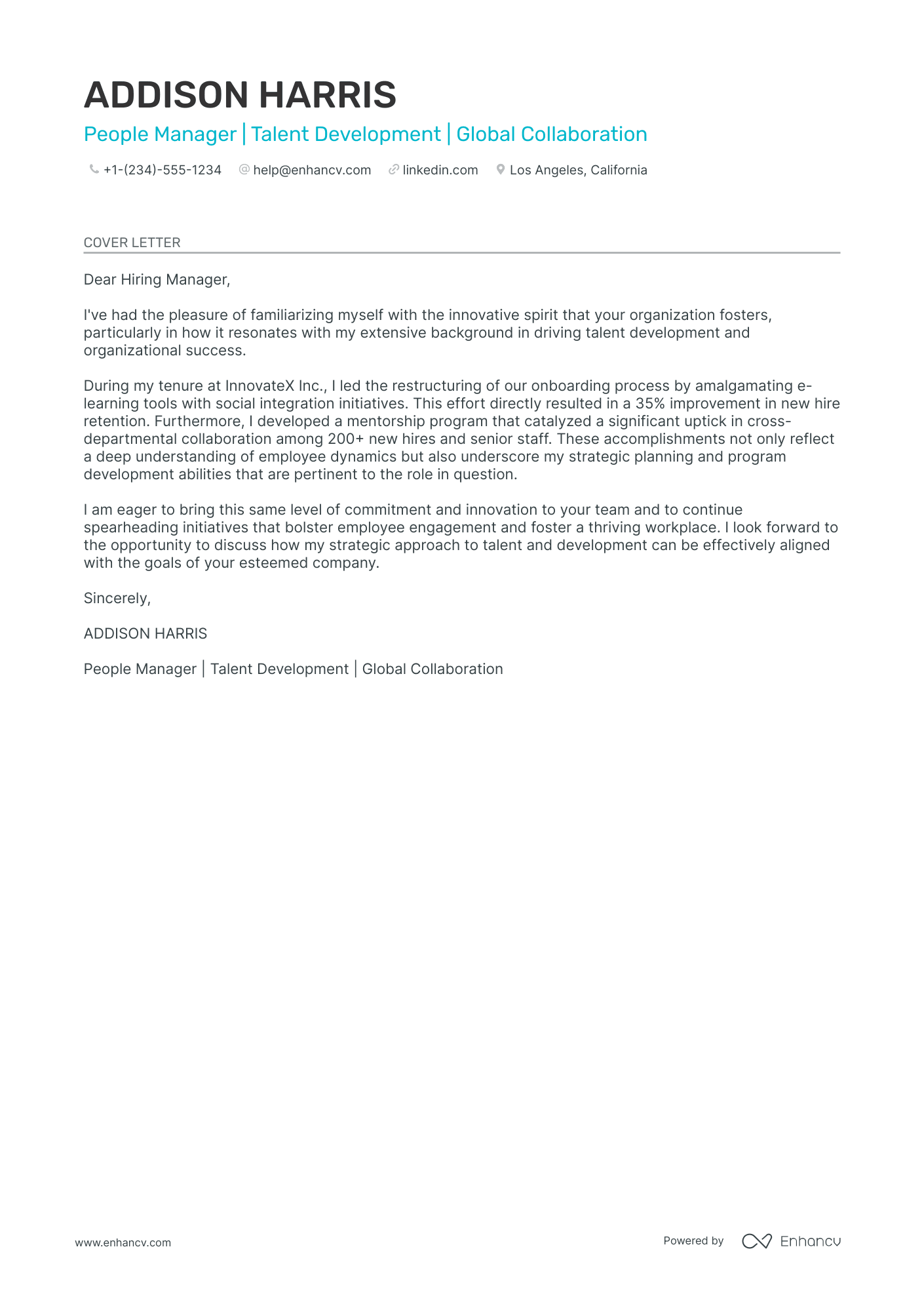cover letter for hr opening