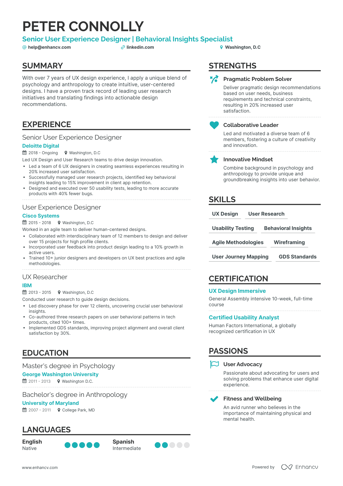 undefined User Researcher Resume Template
