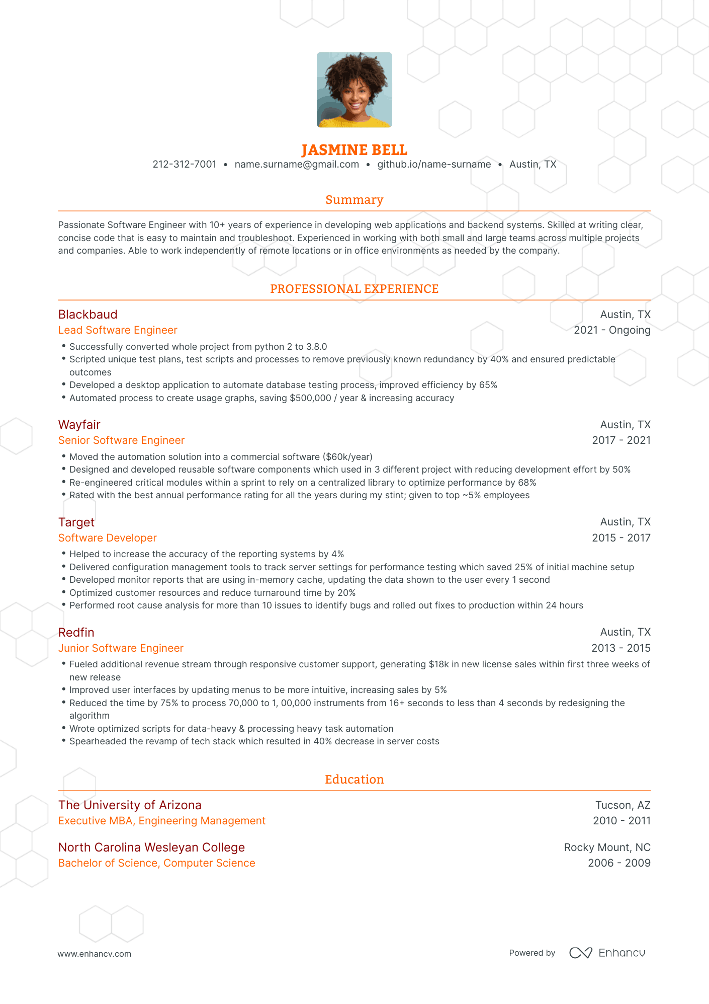 Traditional Software Engineer Resume Template