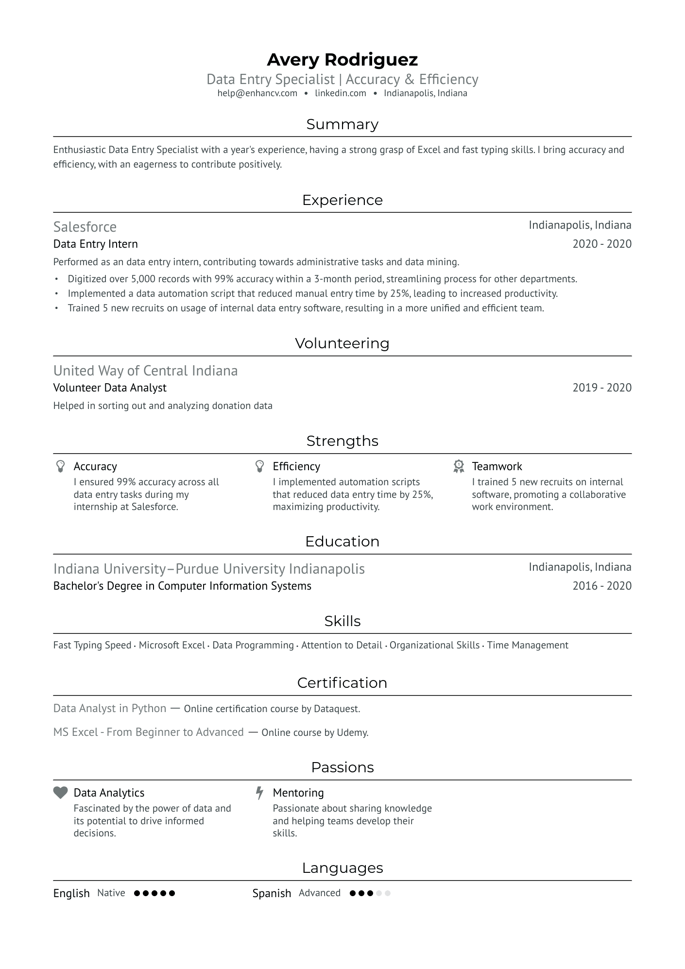 data entry job description for resume with no experience